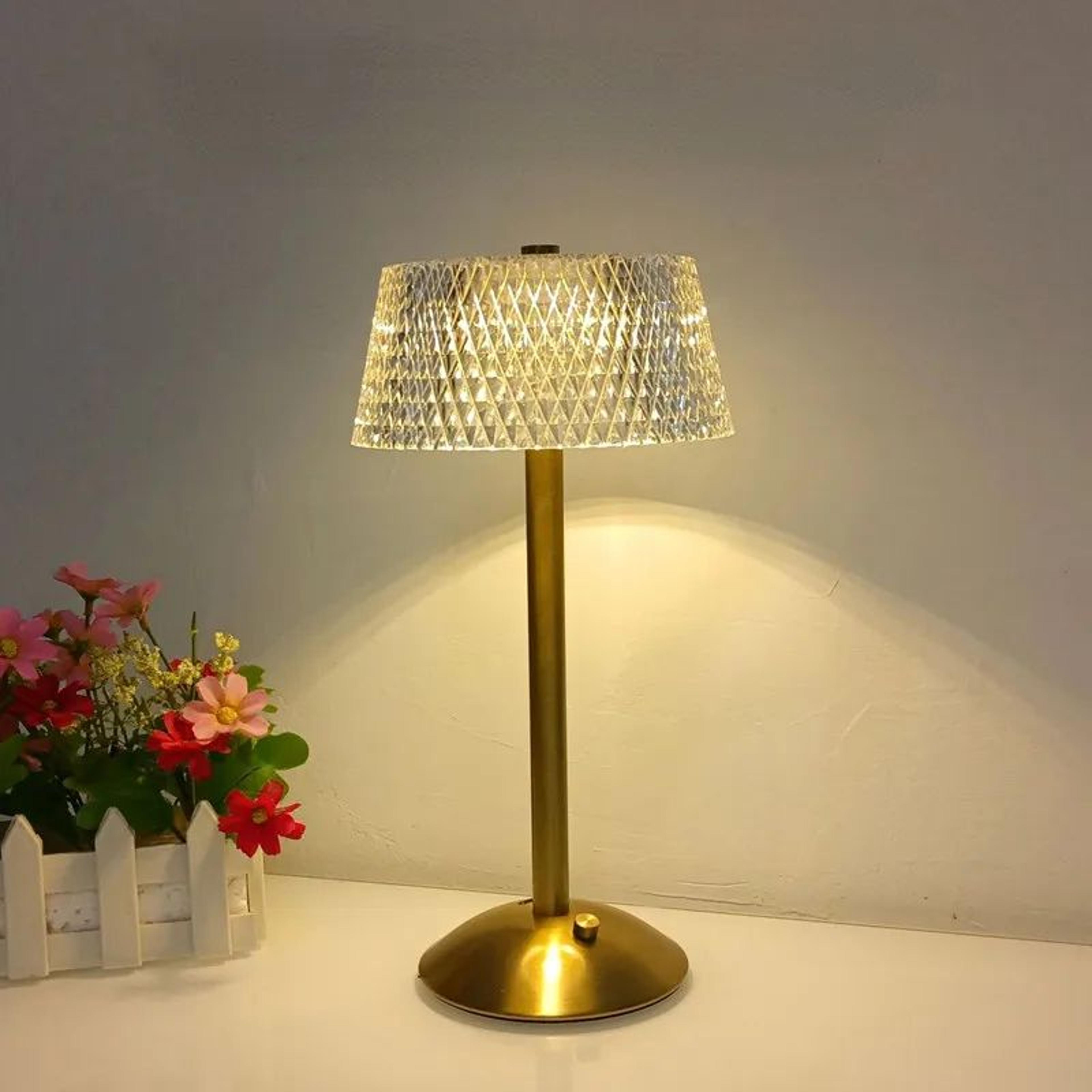 cordless rechargeable led table lamp with touch dimming for bedroom & home decor