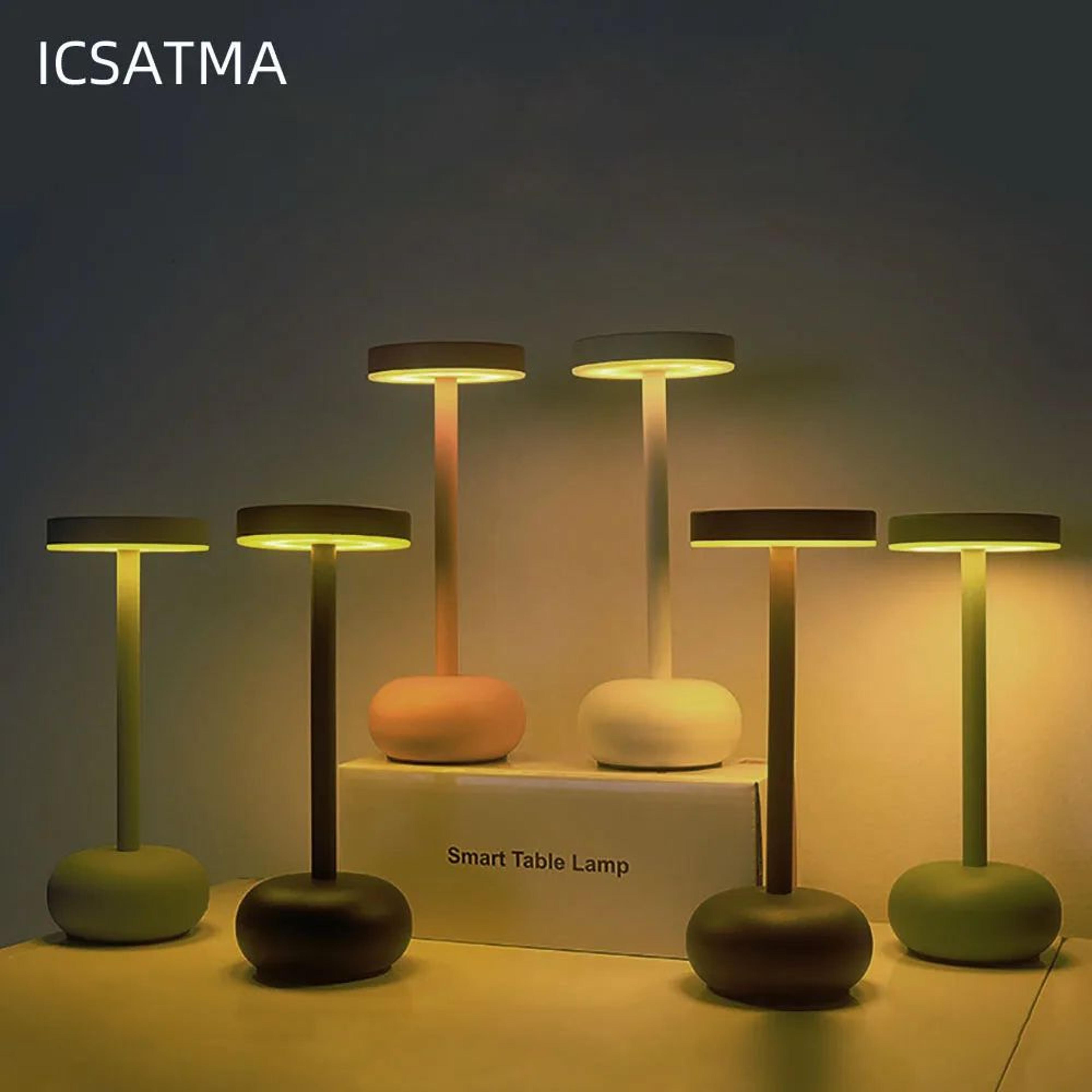 lumitouch rechargeable led table lamp with 3-color touch control & usb charging