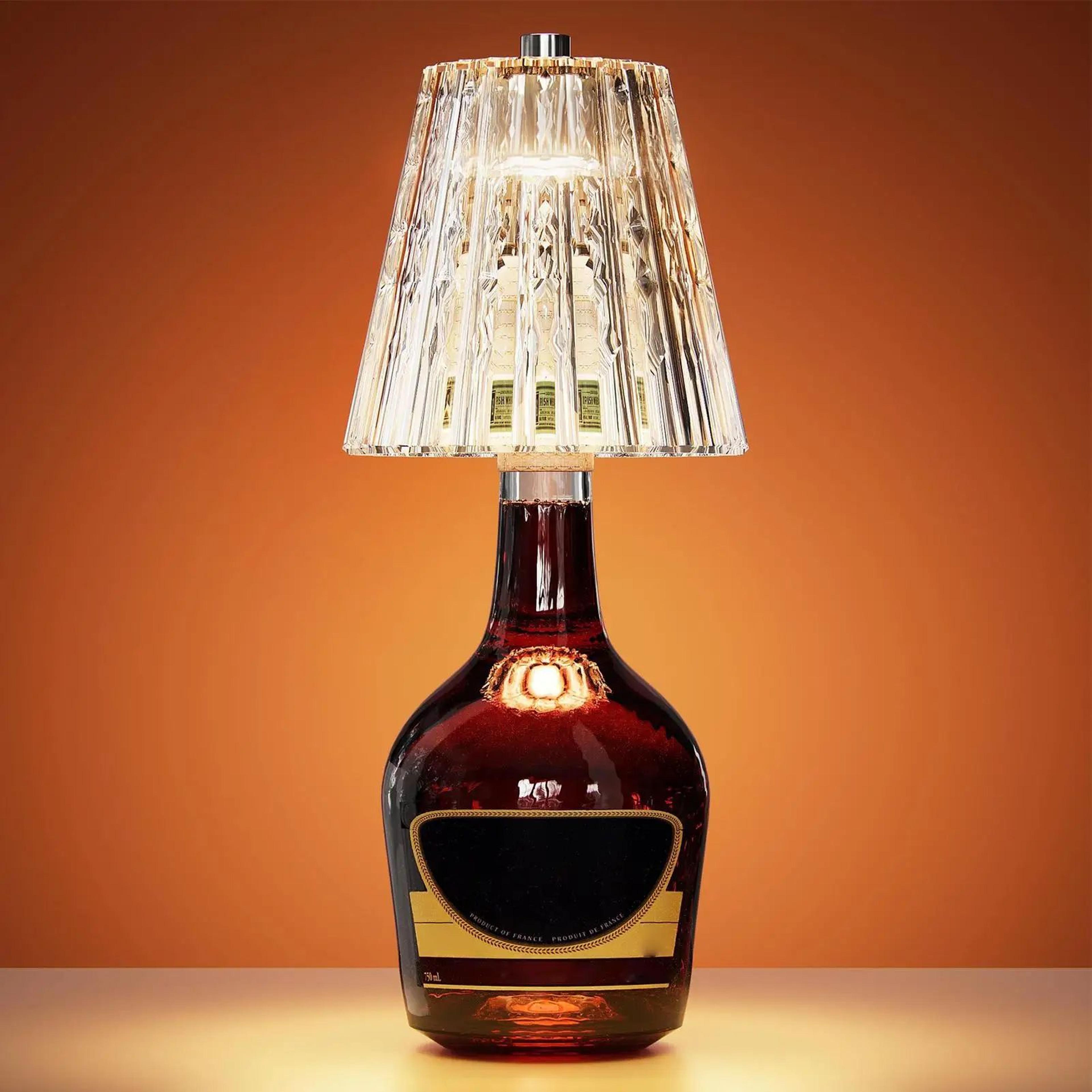 lumibottle wireless bottle lamp – rechargeable touch dimmable table lamp for wine bottles & home decor