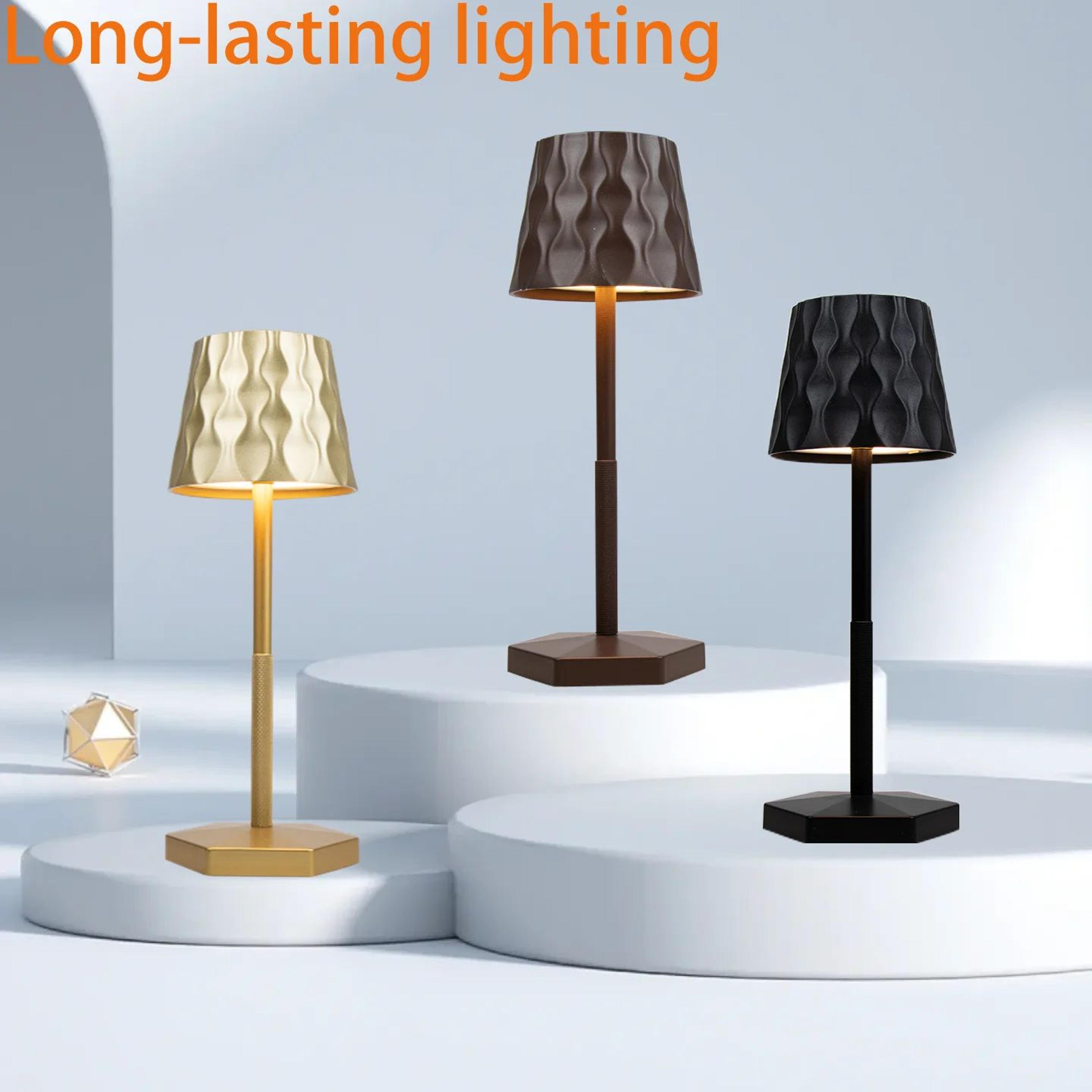 aurora ripple cordless table lamp – rechargeable led touch control modern bedside lamp