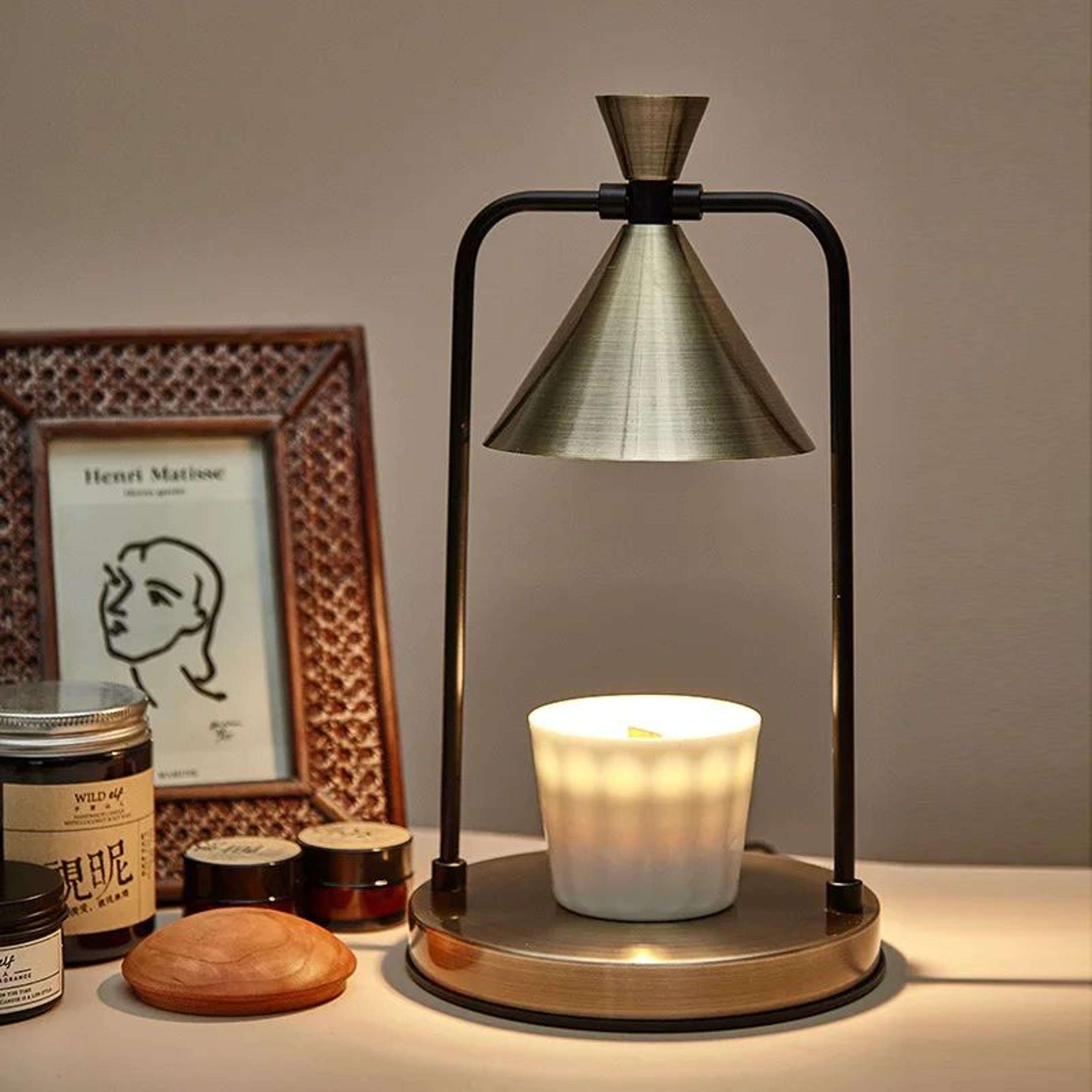 luxeglow candle warmer lamp – adjustable electric candle warmer for clean fragrance & cozy ambiance