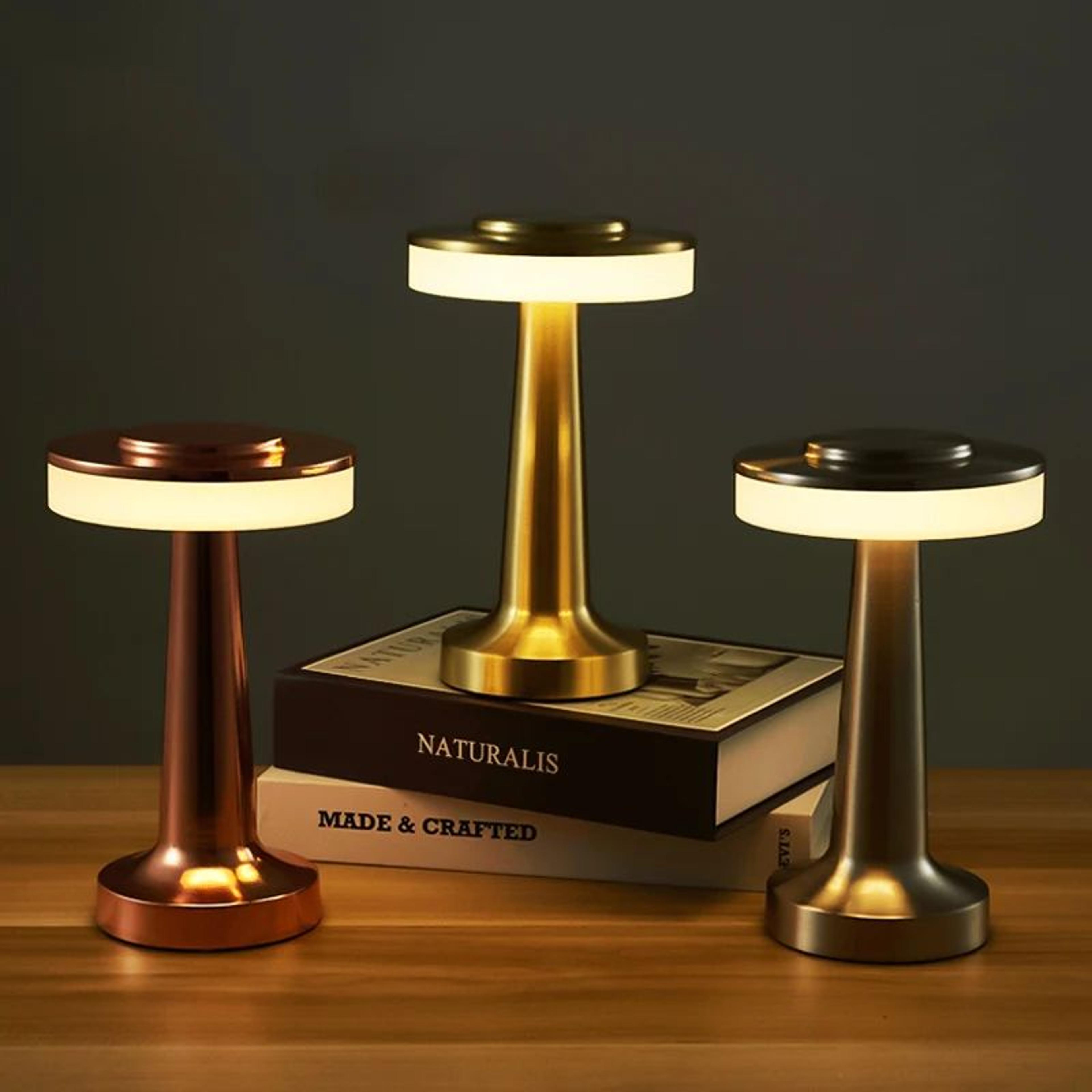 rechargeable touch control led table lamp – cordless 3-color dimmable bedside & dining light
