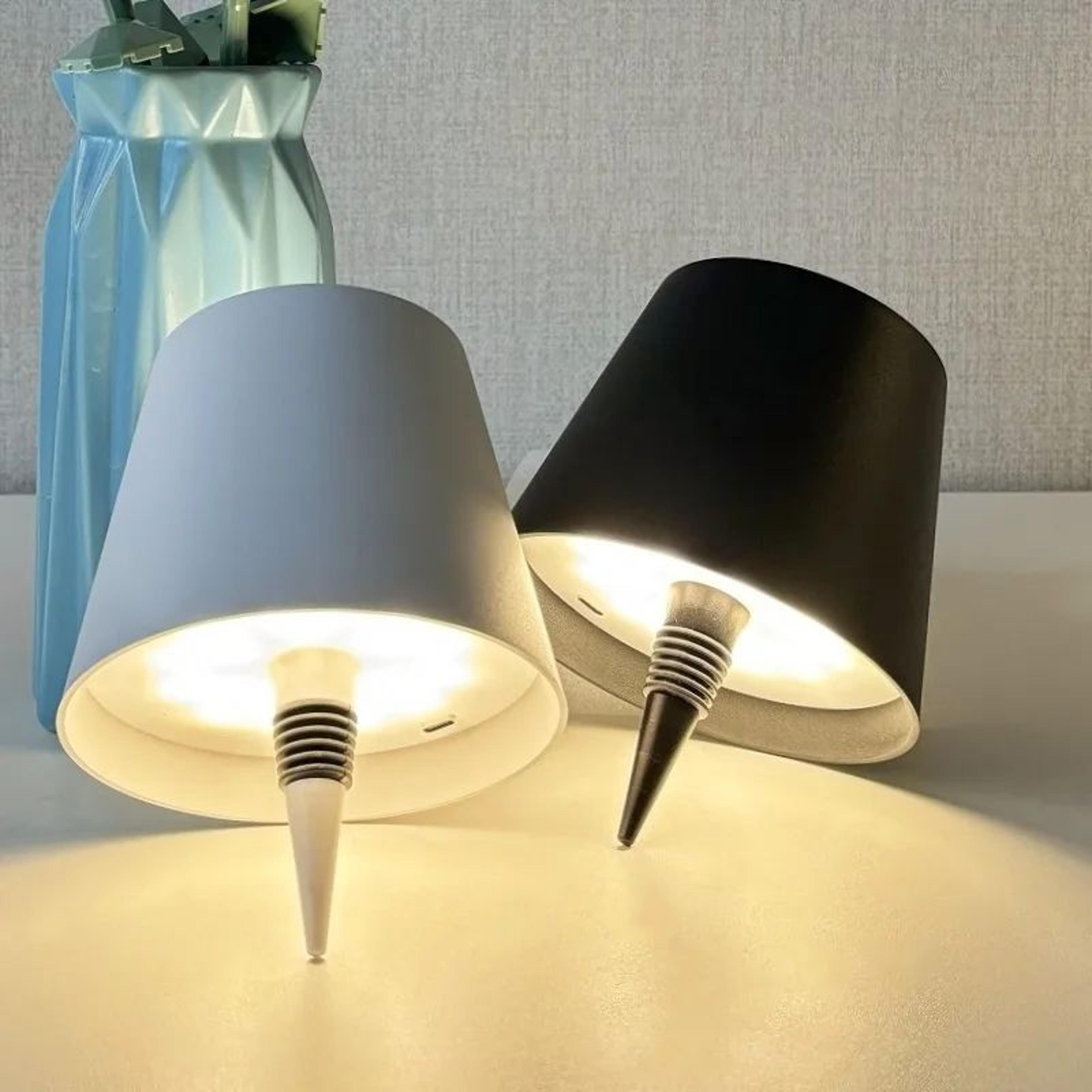 lumibottle wireless wine bottle lamp – rechargeable touch control table lamp for elegant ambient lighting