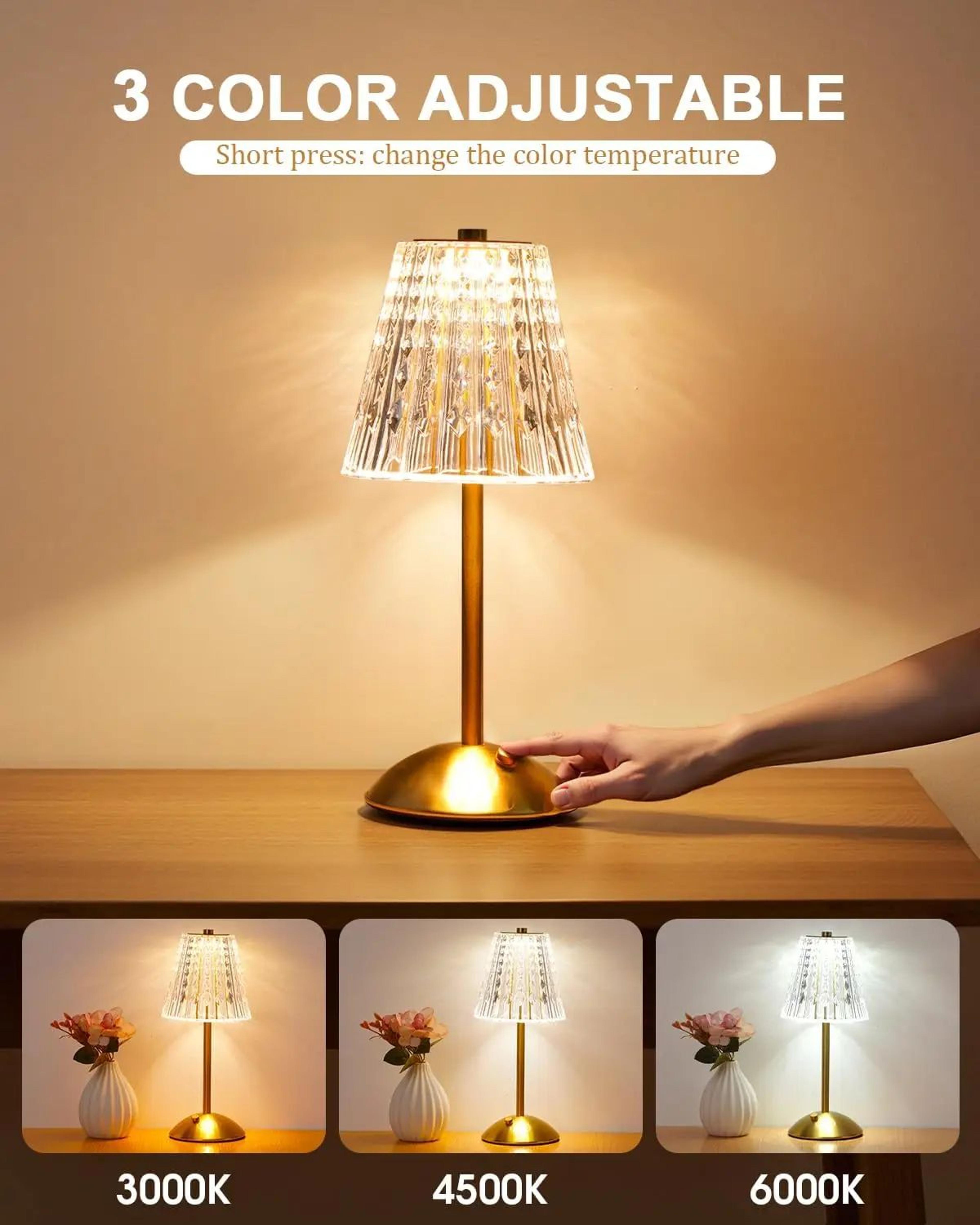 4w rechargeable led table lamp with touch sensor & stepless dimming