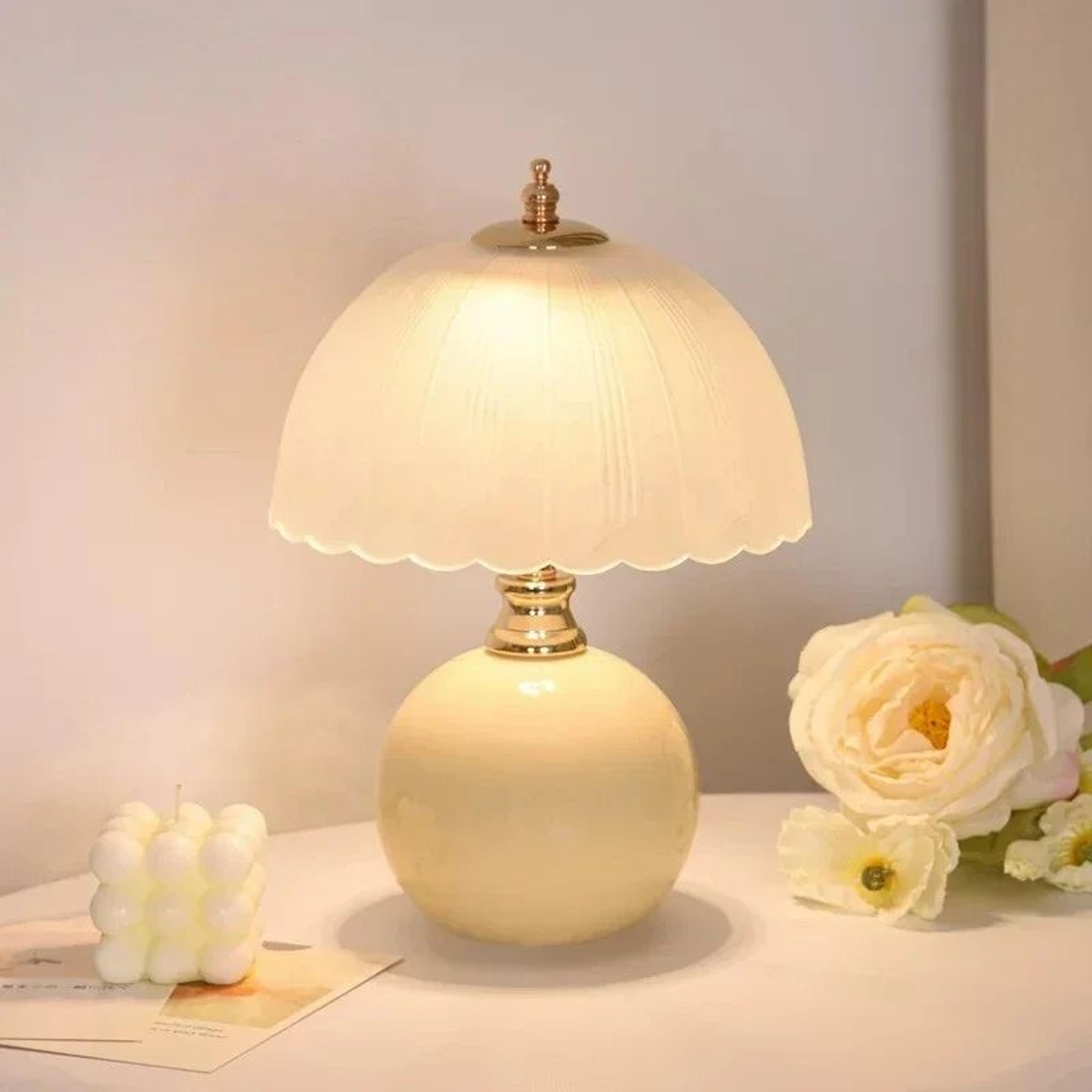 bloomglow flower bud table lamp – modern decorative bedside table lamp with 3 color lighting