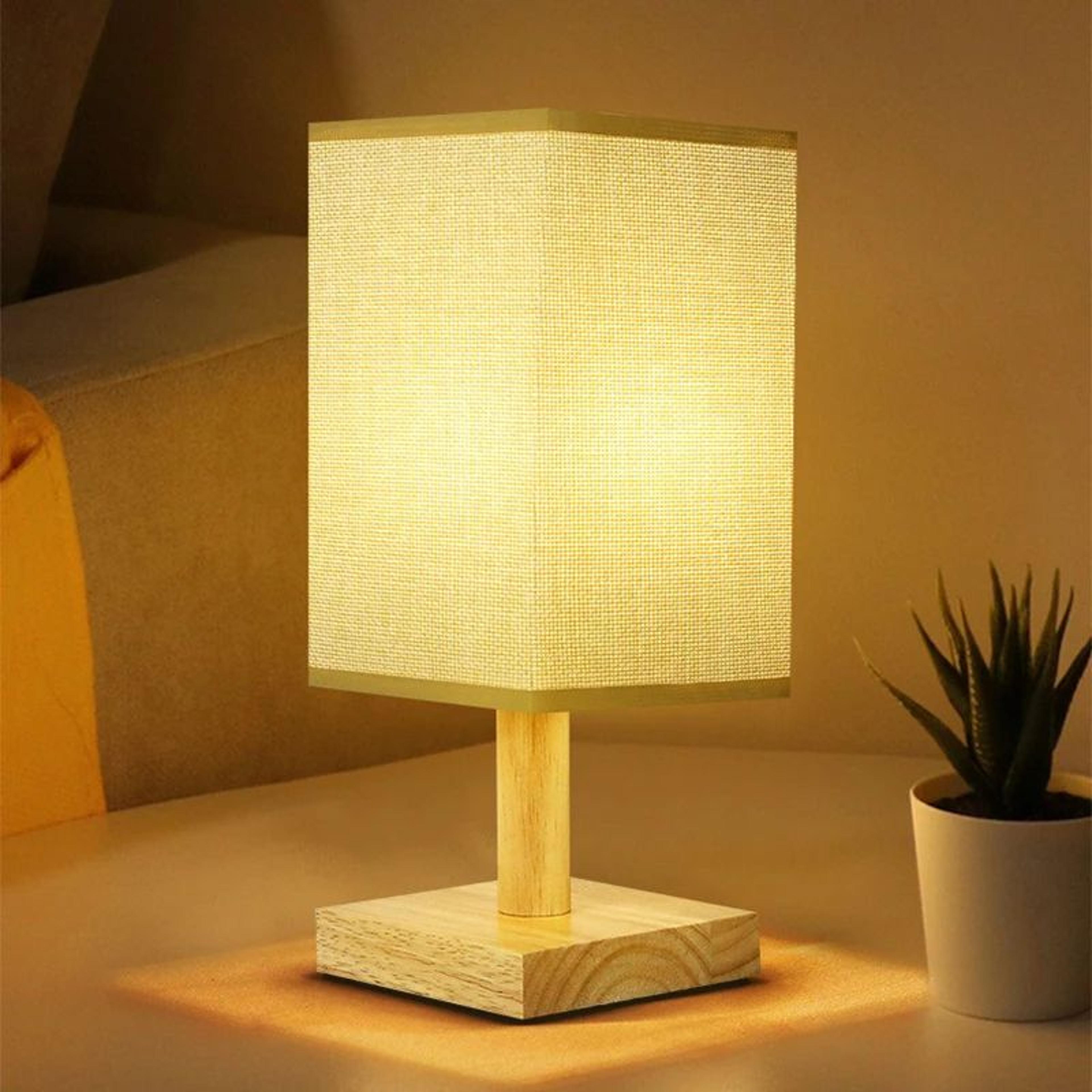 sereneglow led bedside lamp – dimmable usb table lamp with fabric shade for bedroom decor