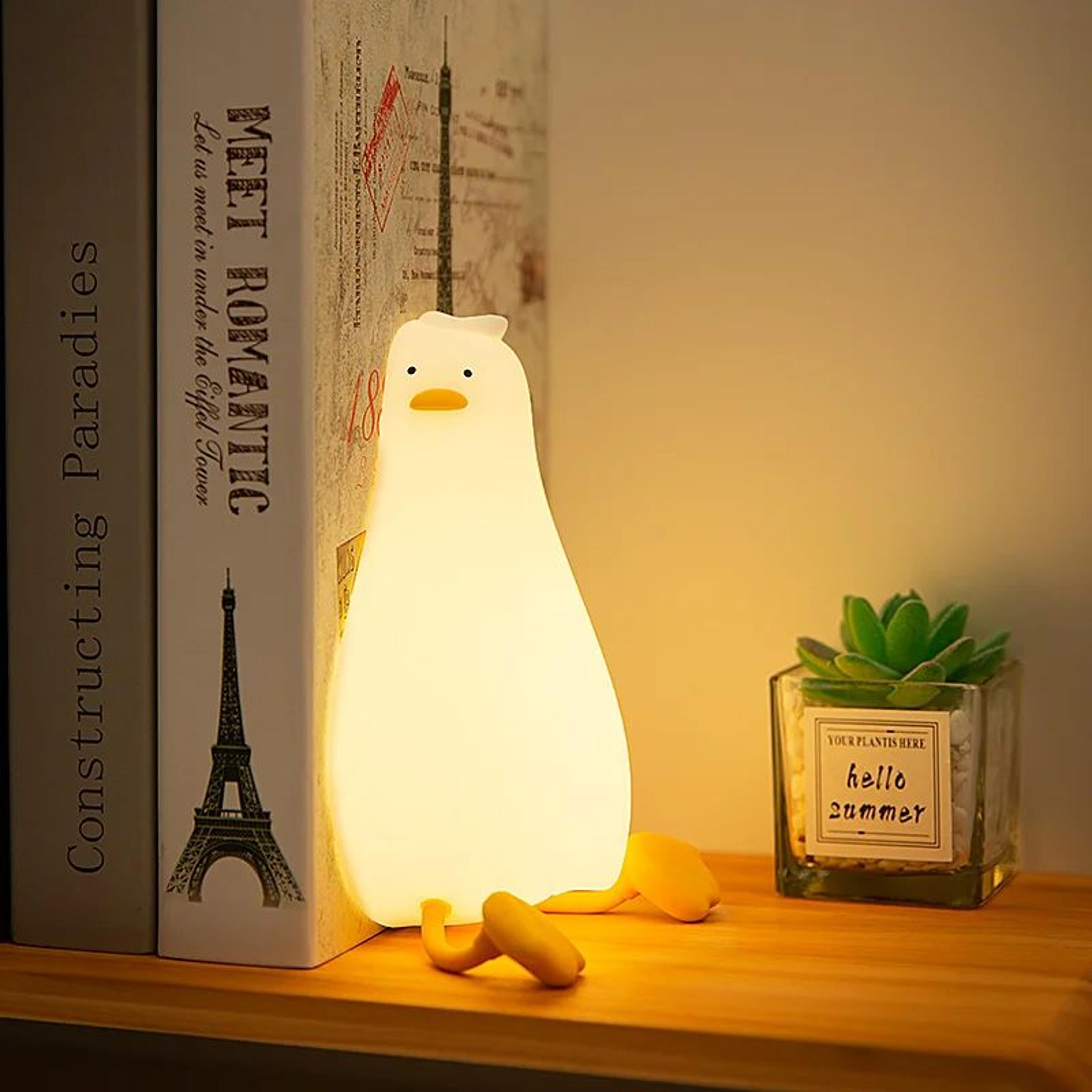 duck night light rechargeable bedside lamp – soft silicone led kids night light