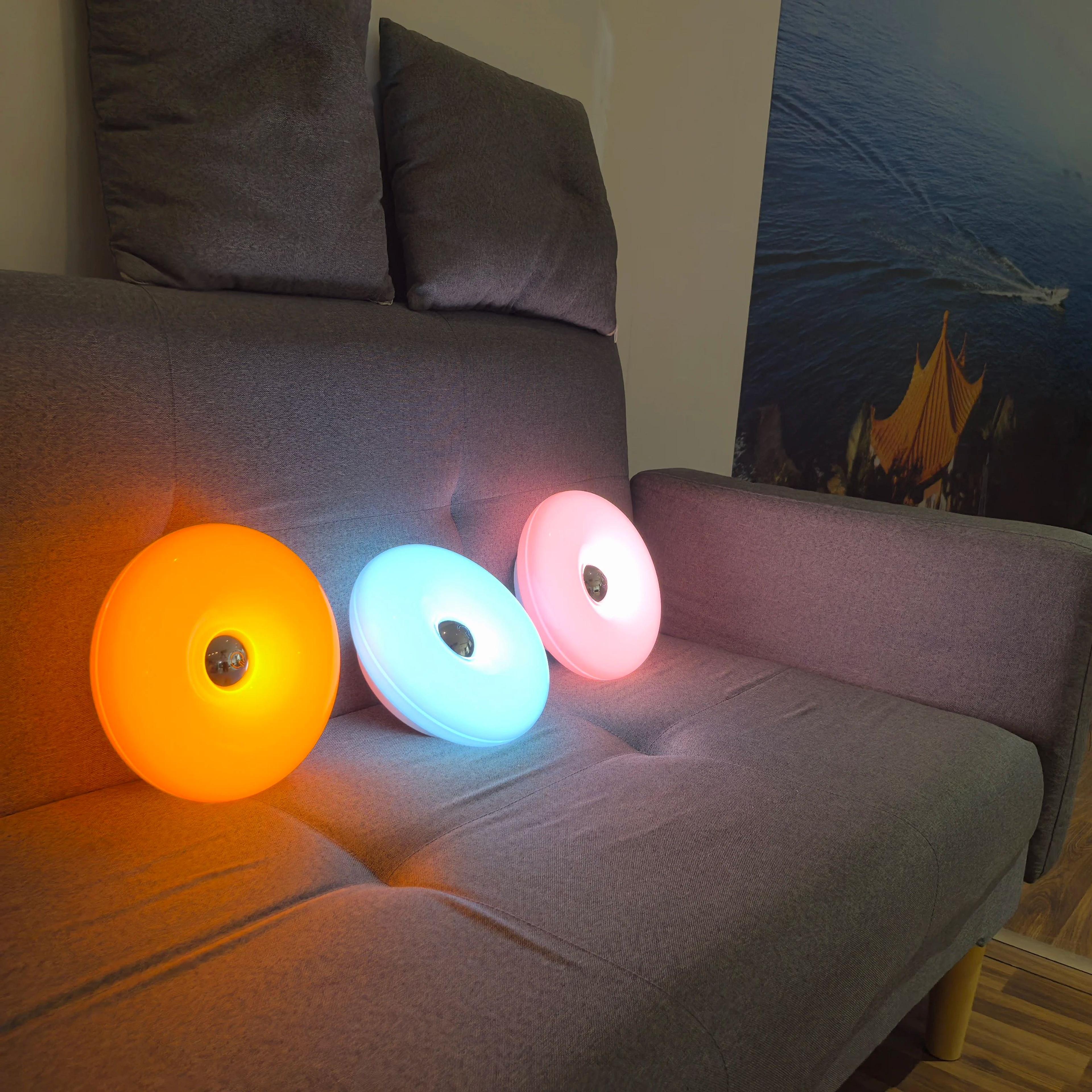 rechargeable led table lamp & modern wall light – cordless ambient mood lamp with 3 color modes