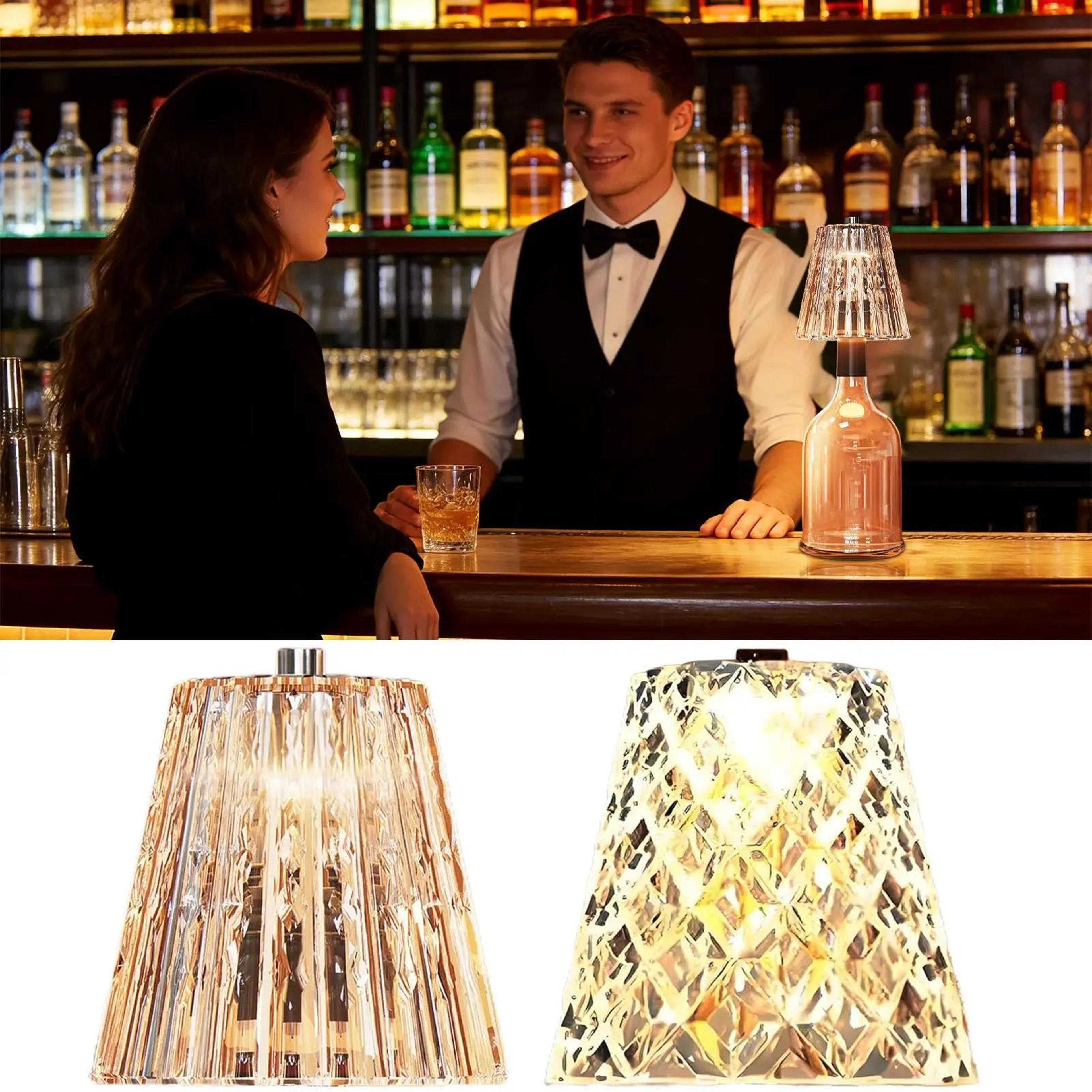 cordless led bottle lamp – rechargeable touch control table light for wine bottles