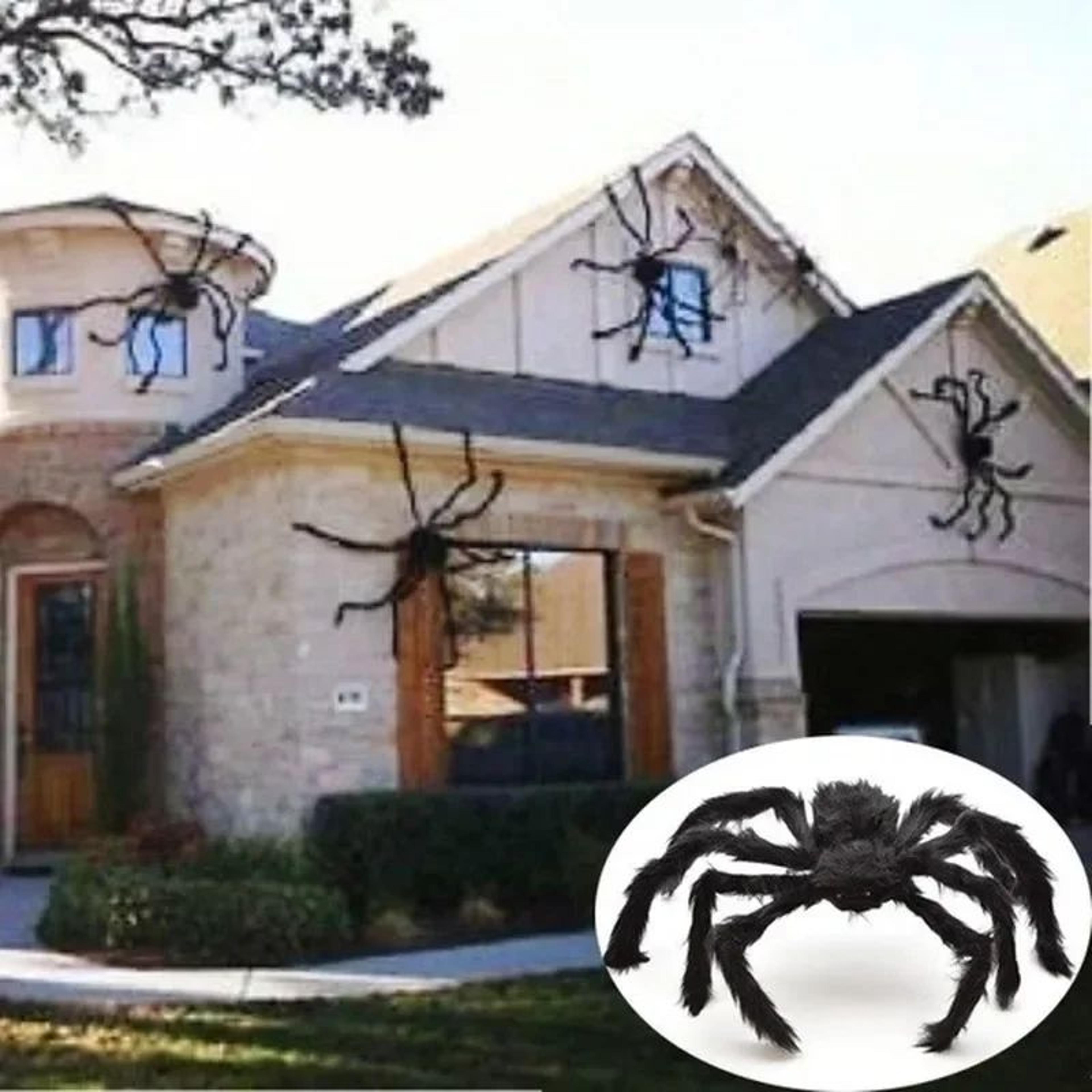 giant black halloween spider decoration for indoor & outdoor haunted house displays