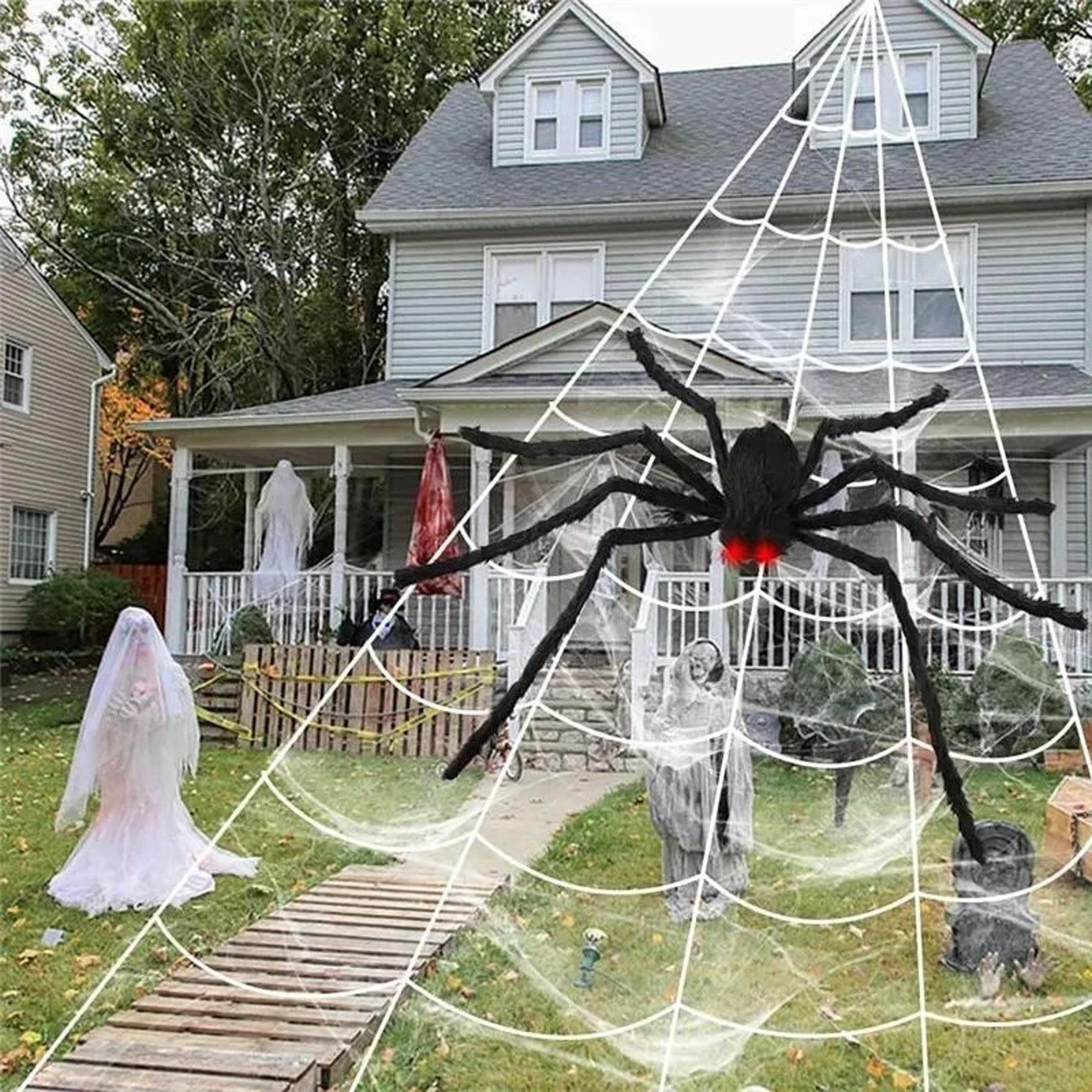 giant plush spider halloween decoration for indoor & outdoor displays