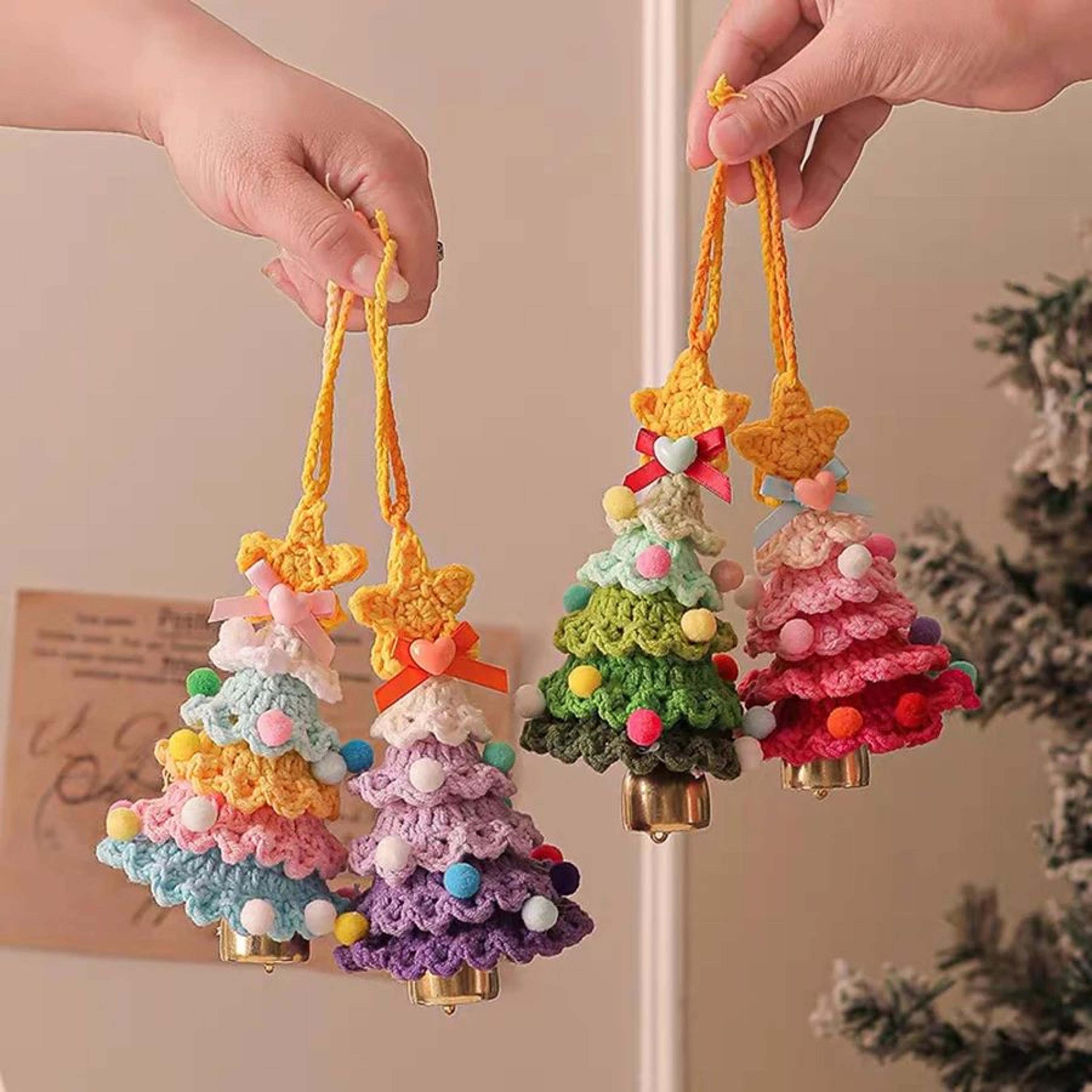 cozy jingle crochet christmas tree ornament – knitted holiday hanging decor