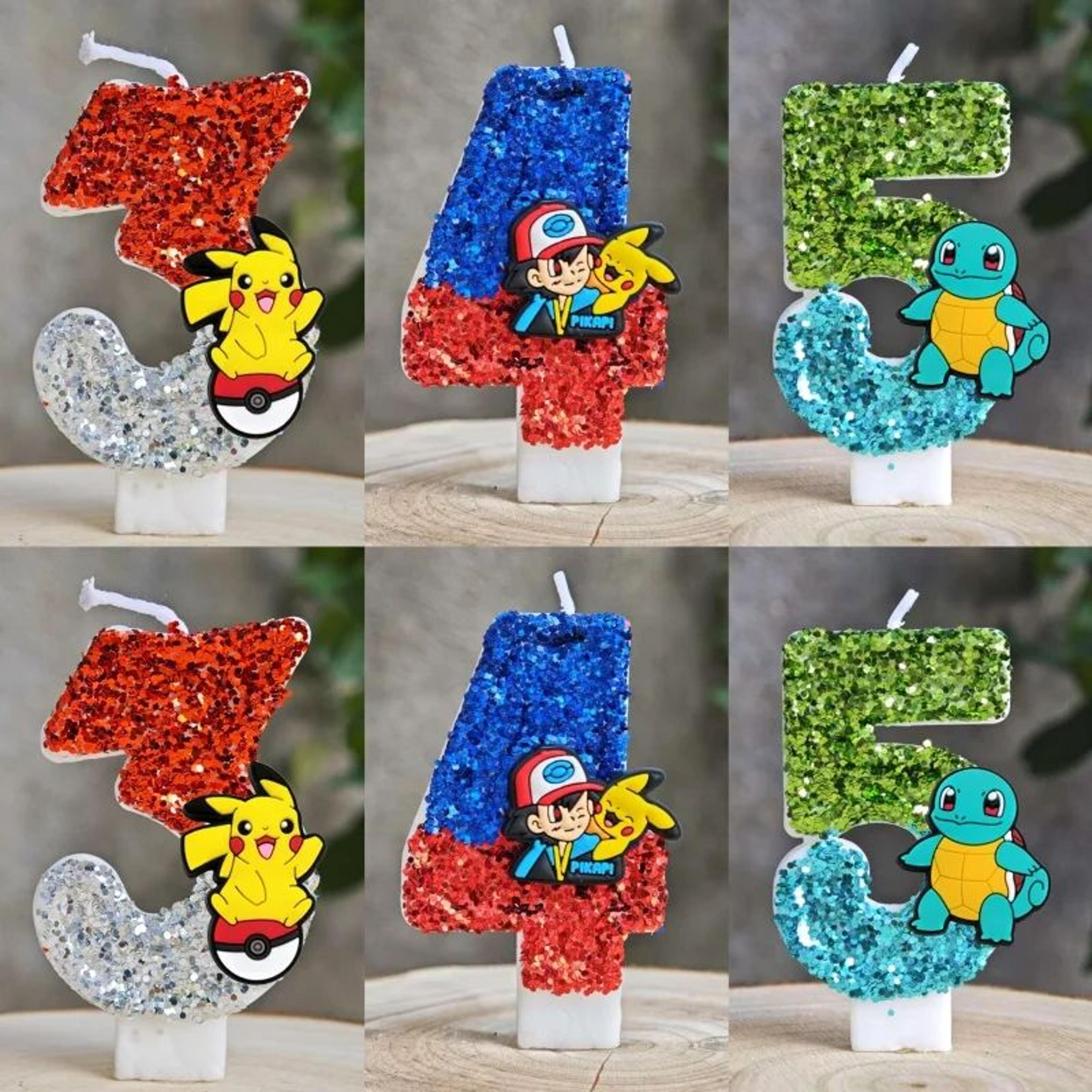 pikachu birthday candle cake topper for pokemon party decorations