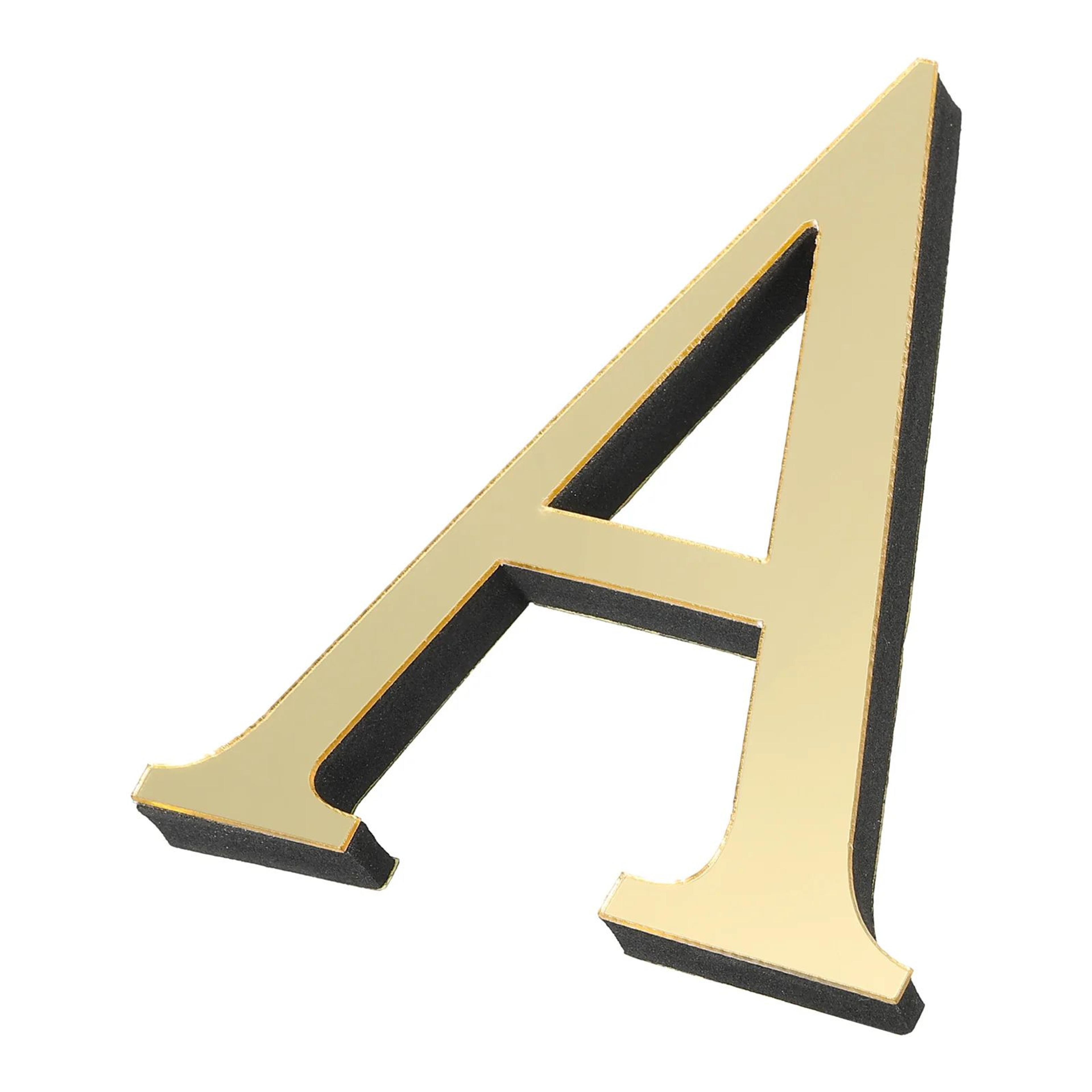 lumiletter 3d acrylic mirror wall stickers self-adhesive gold alphabet decor