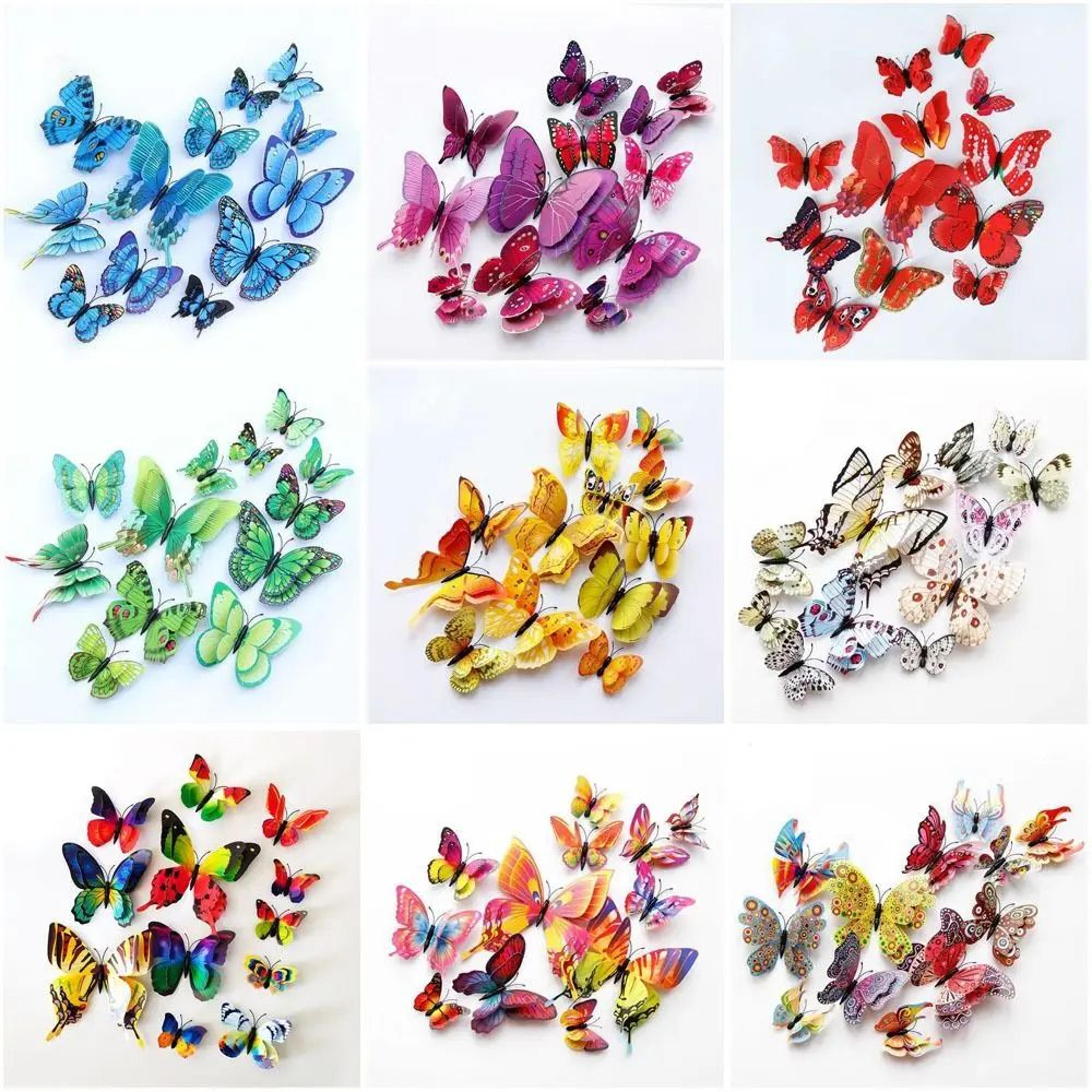 flutterglow 3d butterfly wall stickers 12-piece removable butterfly decor