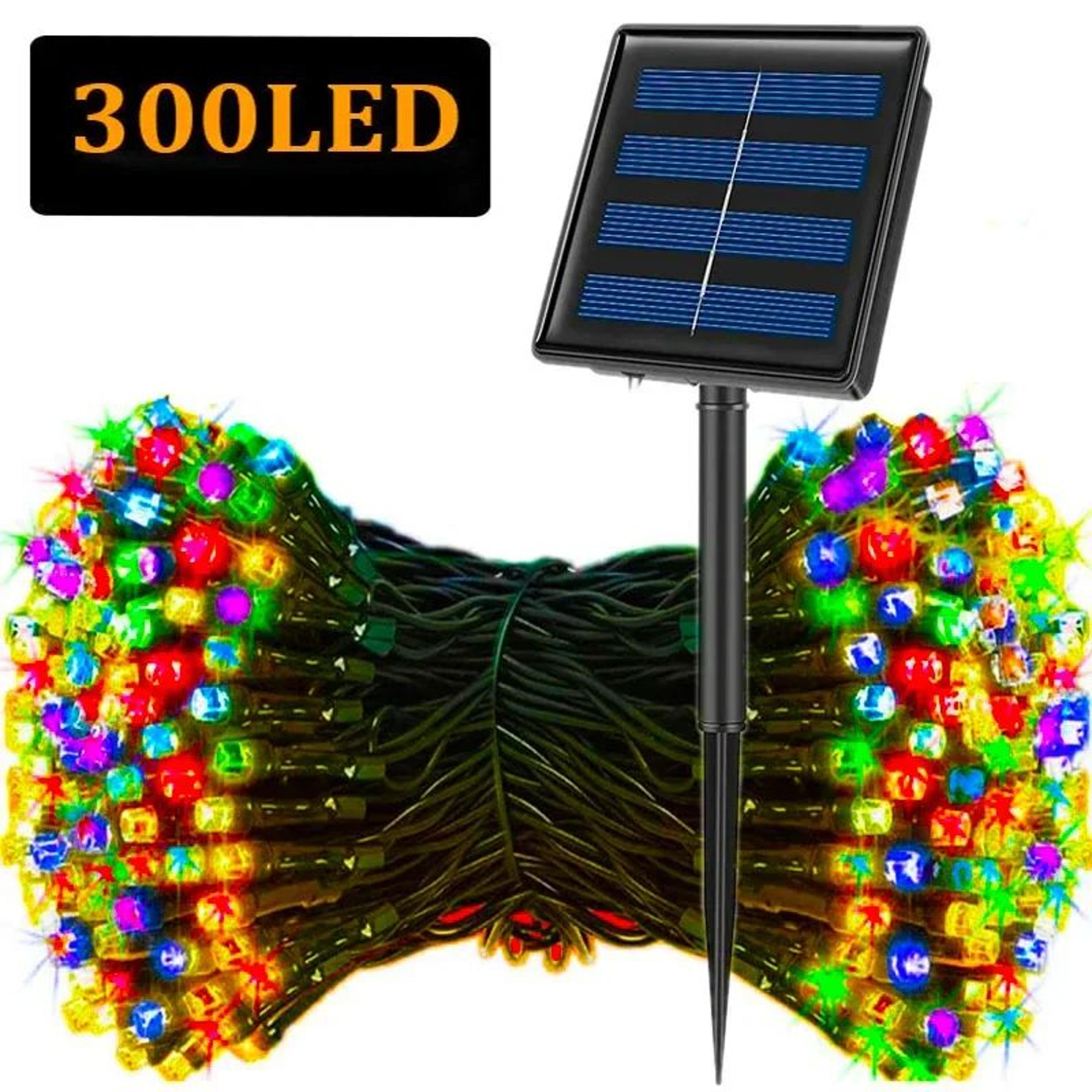 solarglow waterproof solar string lights with 8 lighting modes