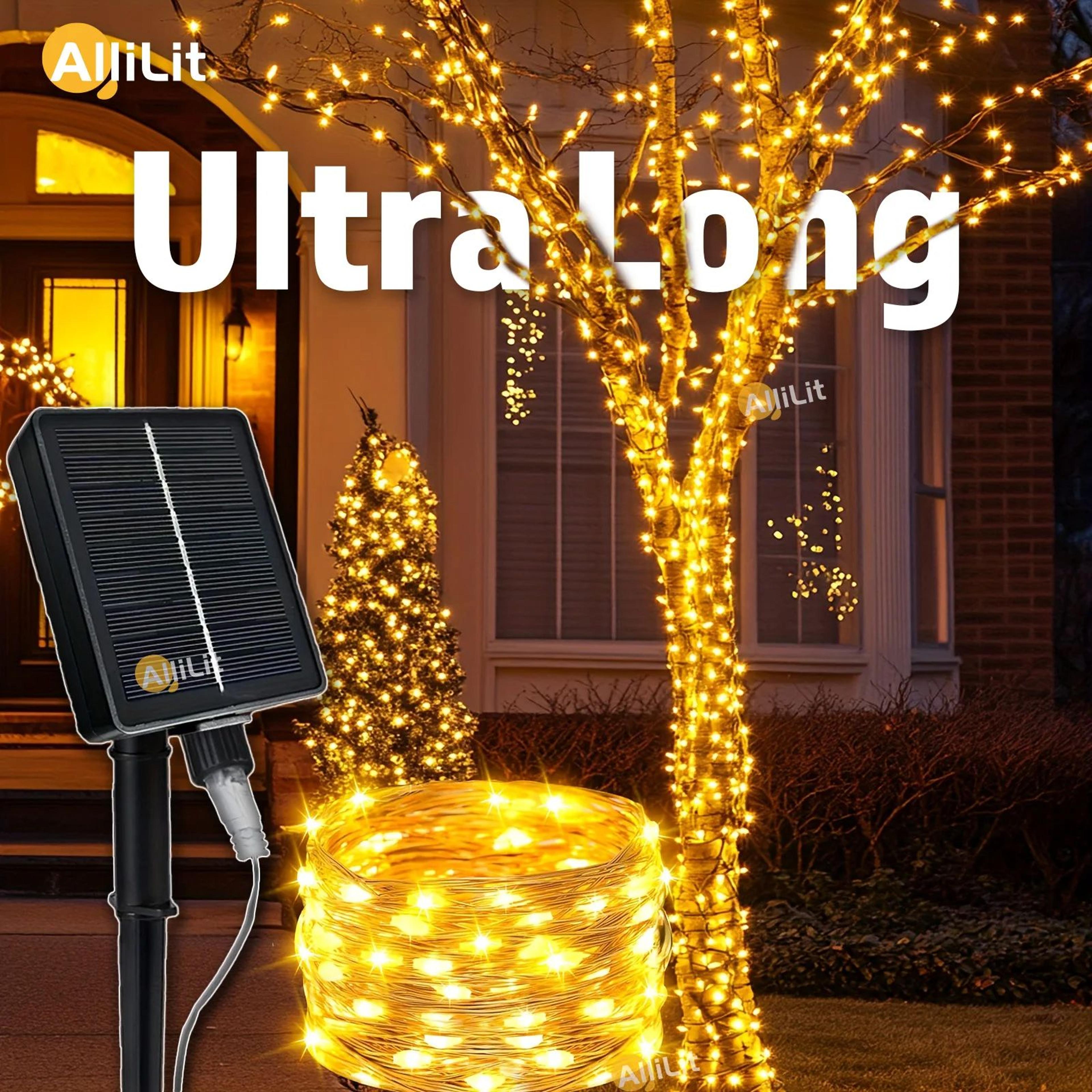 lumaglow ultra-long solar string lights – waterproof copper wire fairy lights