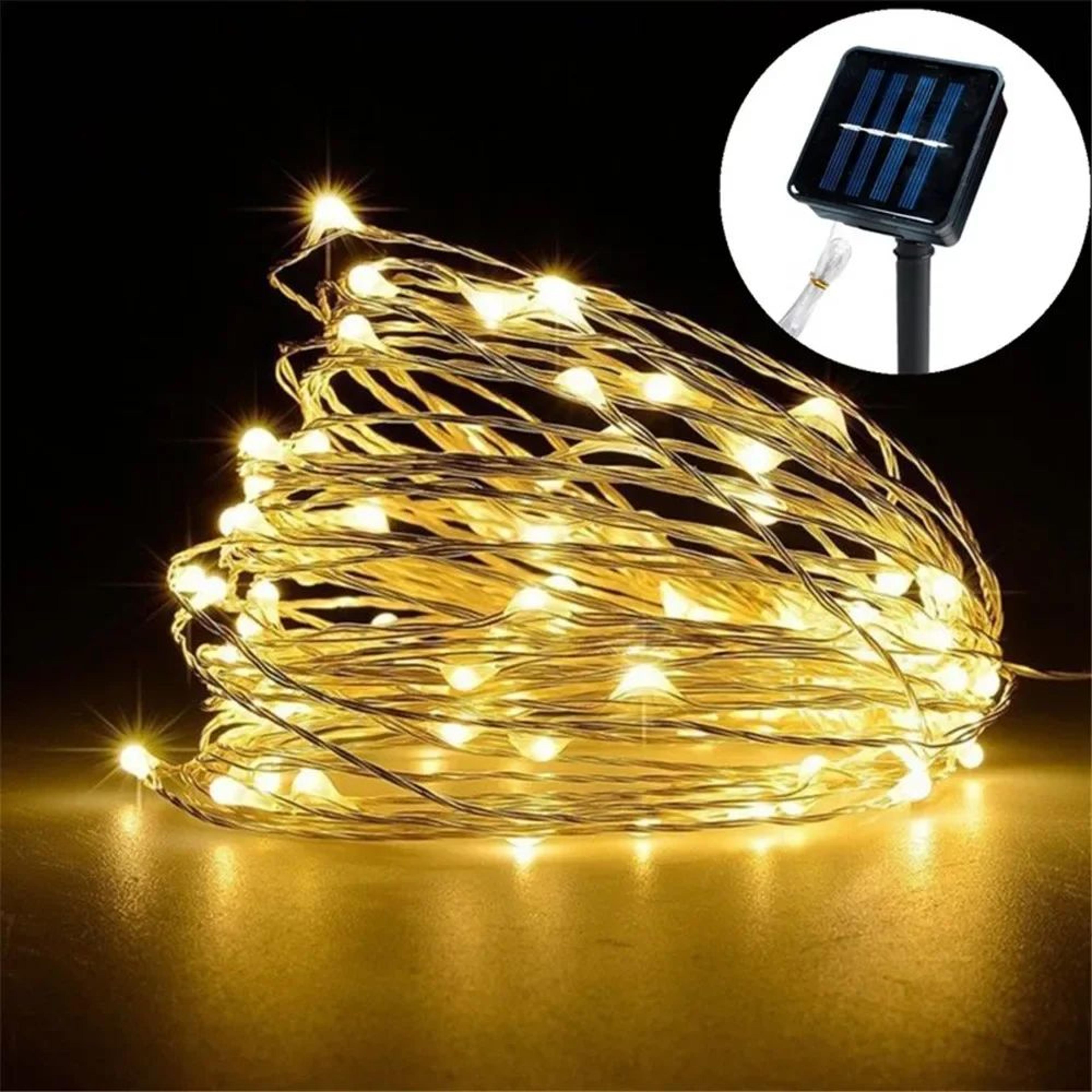 12m 100 led solar string lights – waterproof outdoor fairy lights