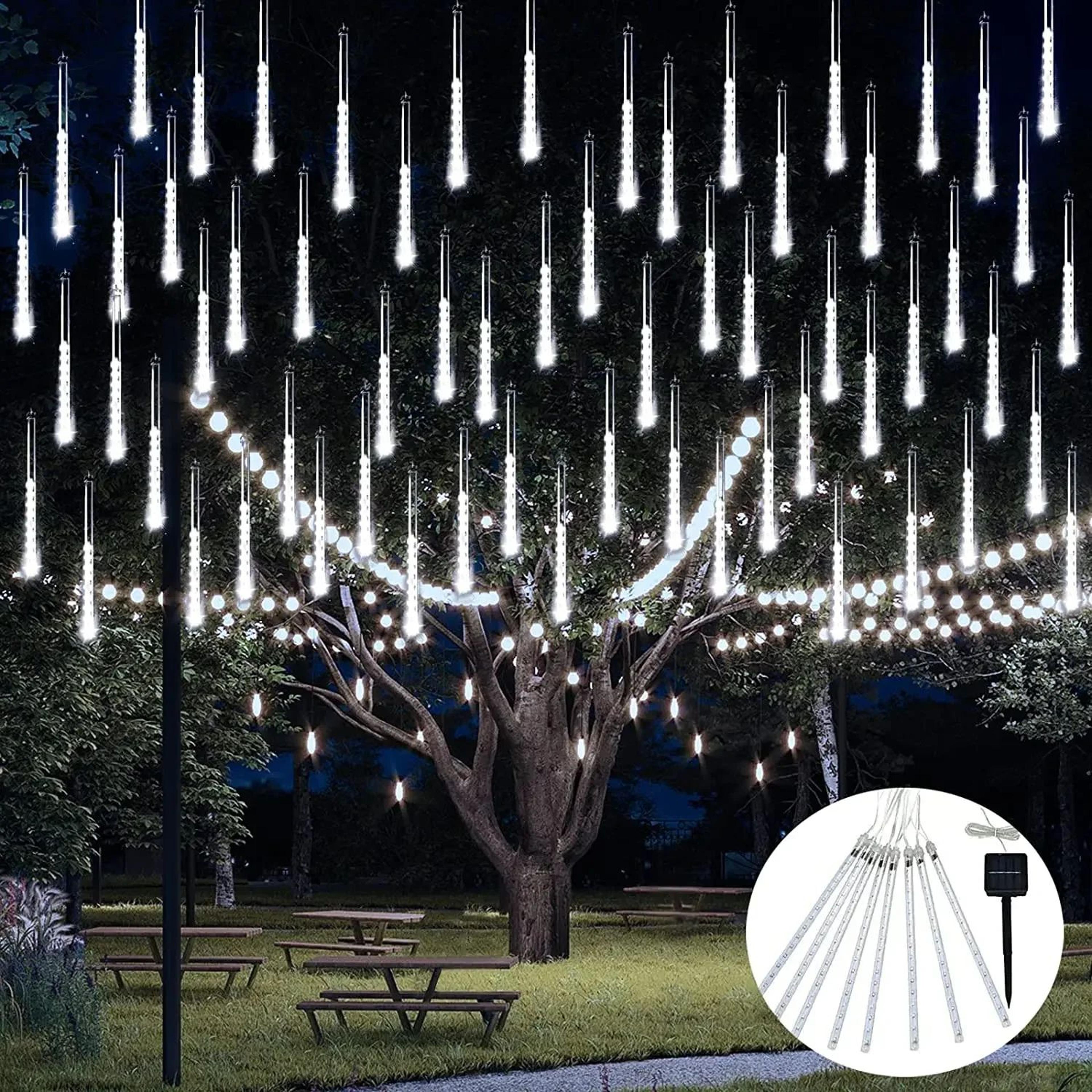 solar meteor shower lights – waterproof led falling rain lights