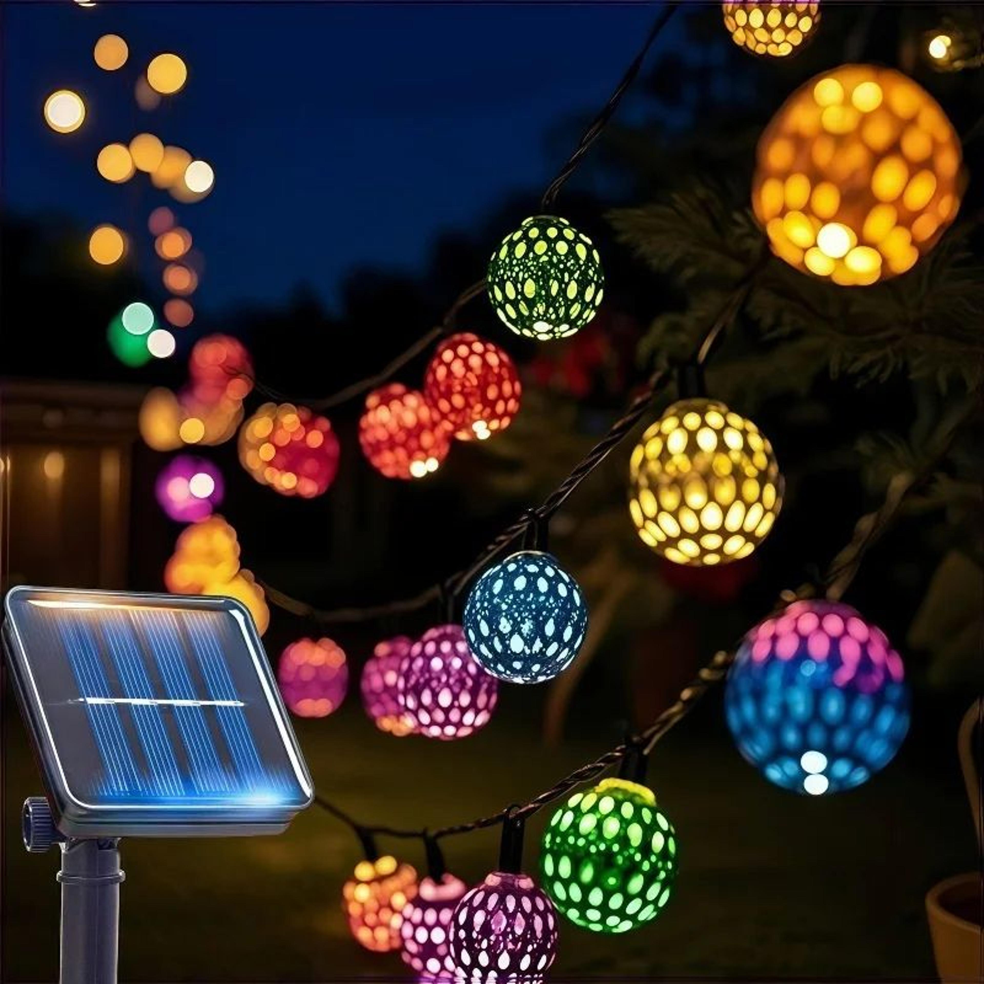 moroccan glow solar string lights waterproof outdoor garden lights