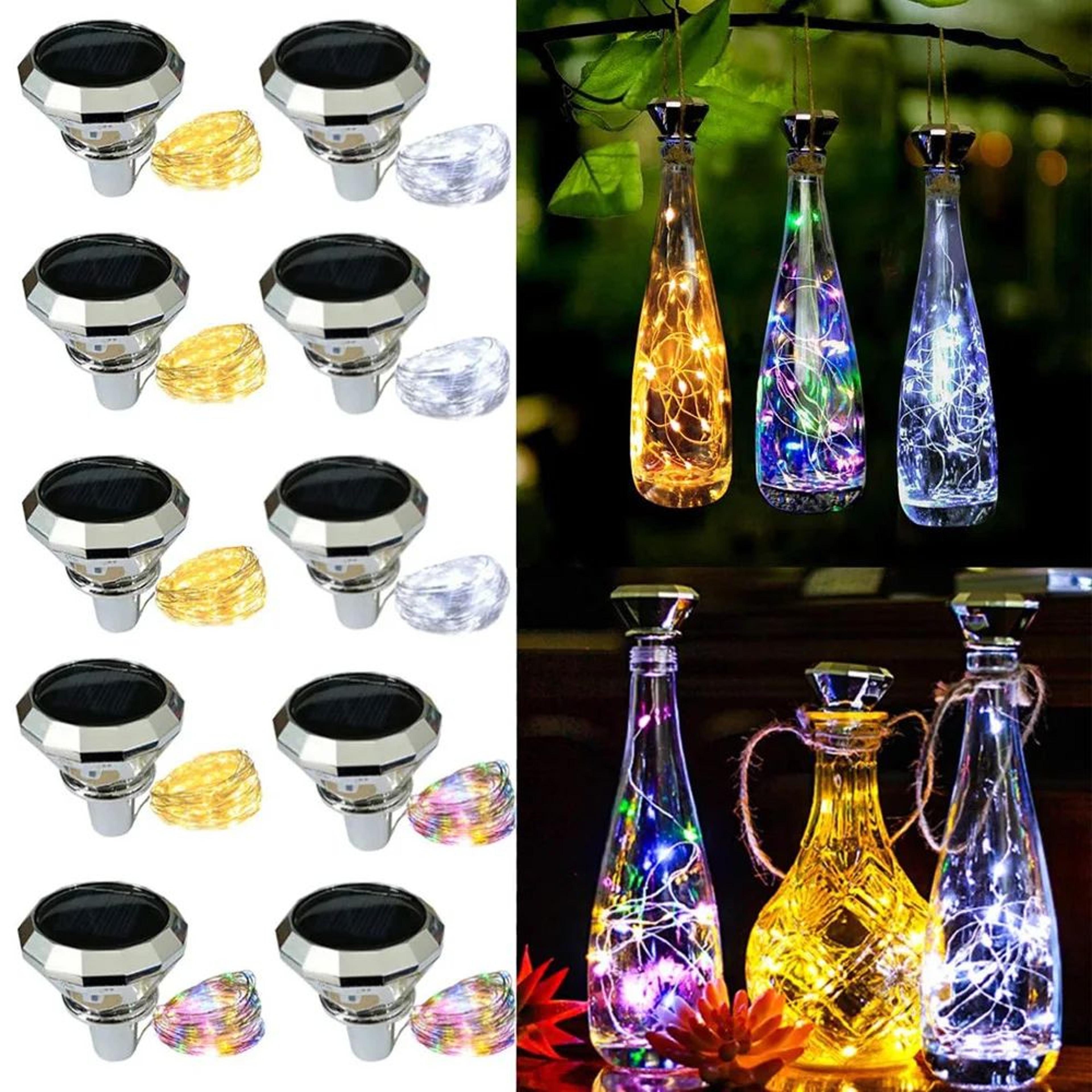 diamondglow solar wine bottle lights with 20 led fairy string