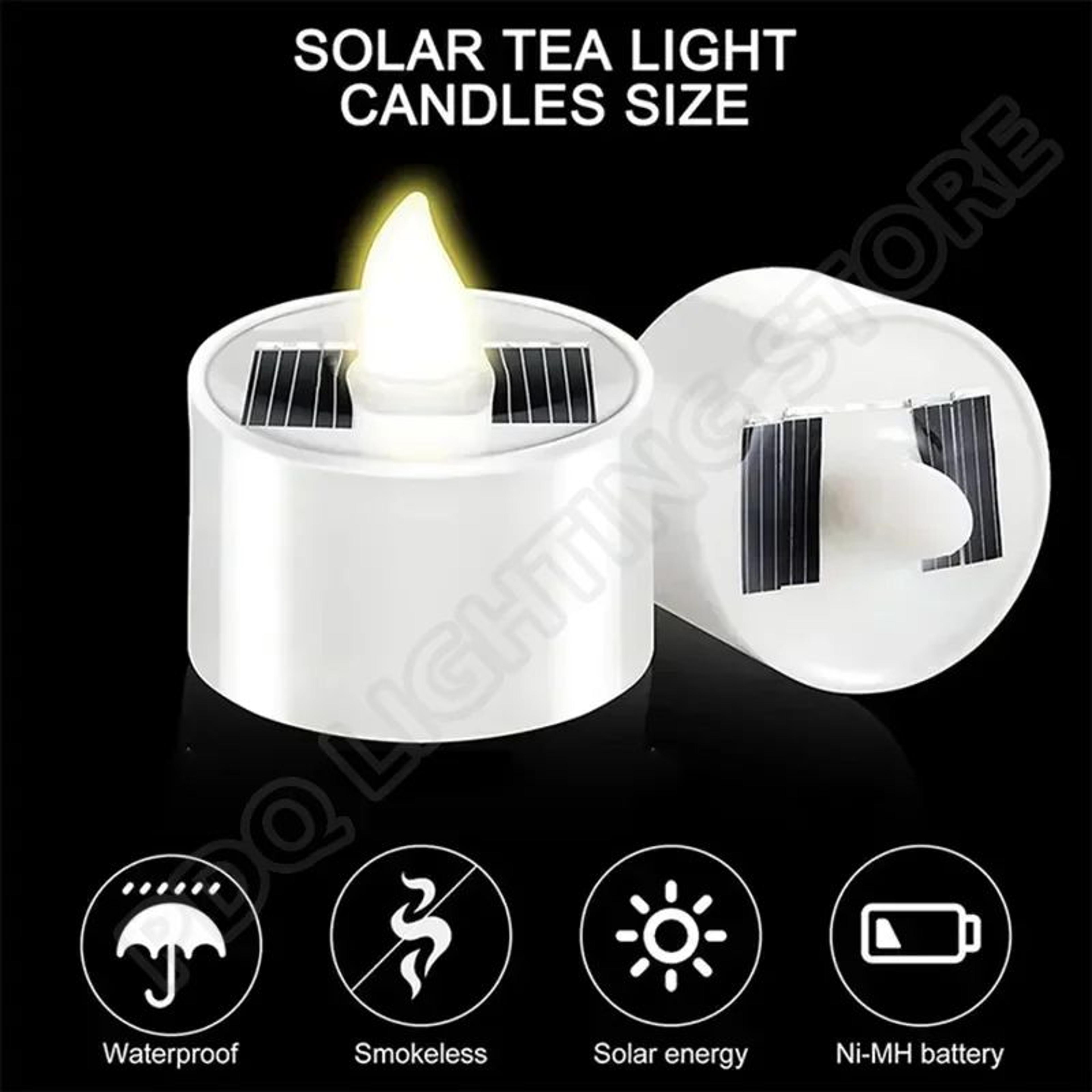 solarglow waterproof solar tea lights – flameless flickering outdoor candles
