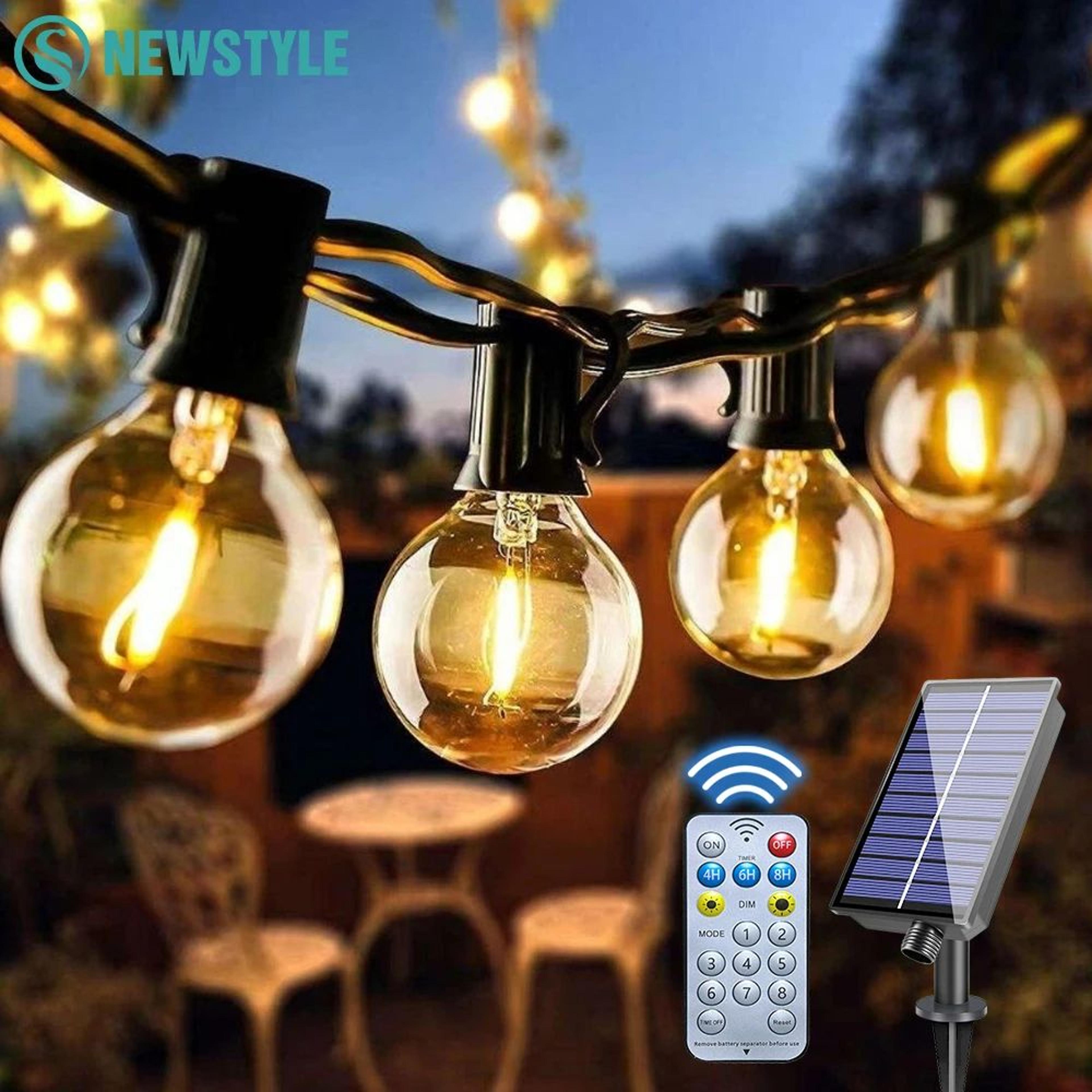 lumaglow g40 solar string lights with remote control