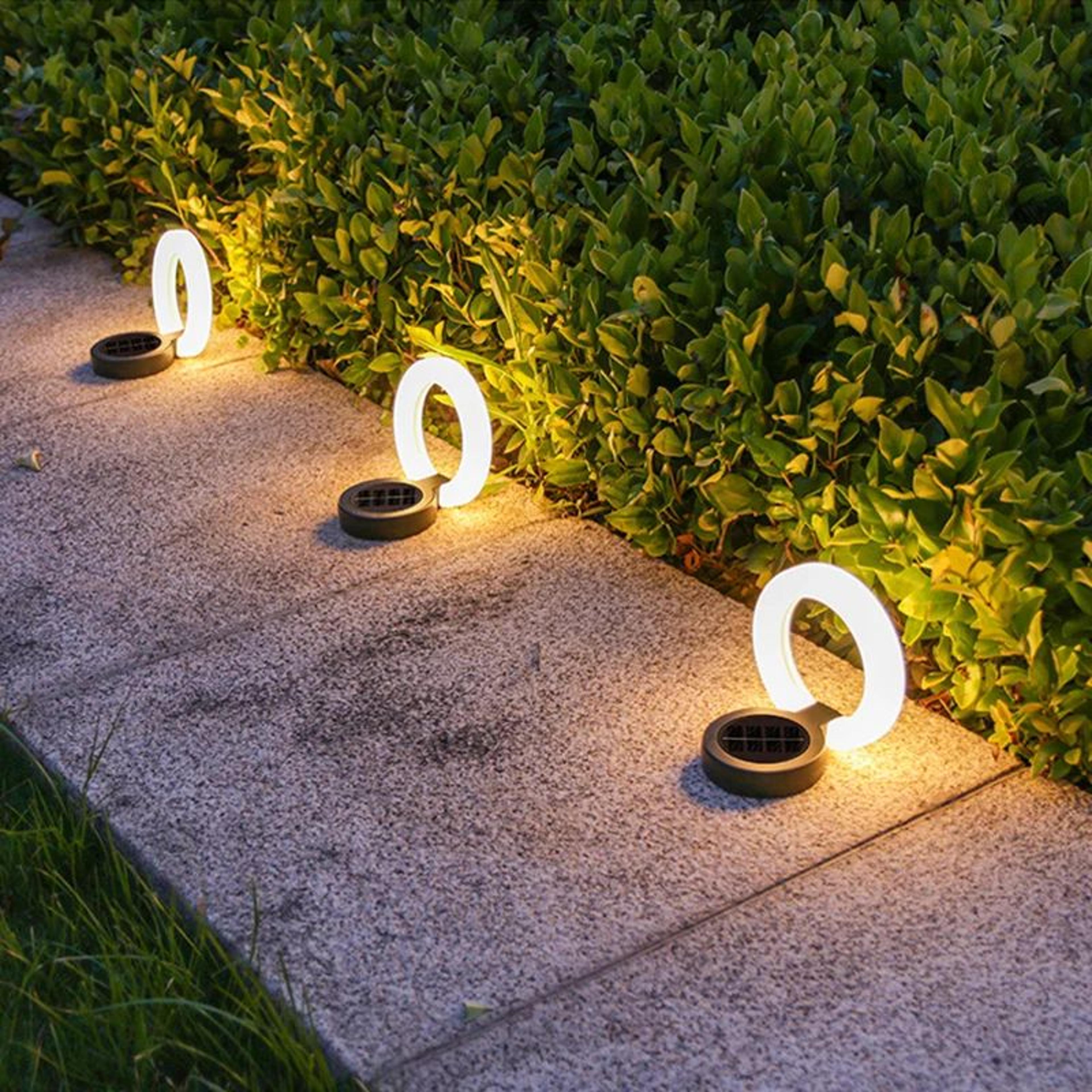 solarglow warm white solar outdoor lights for garden, fence and walkways