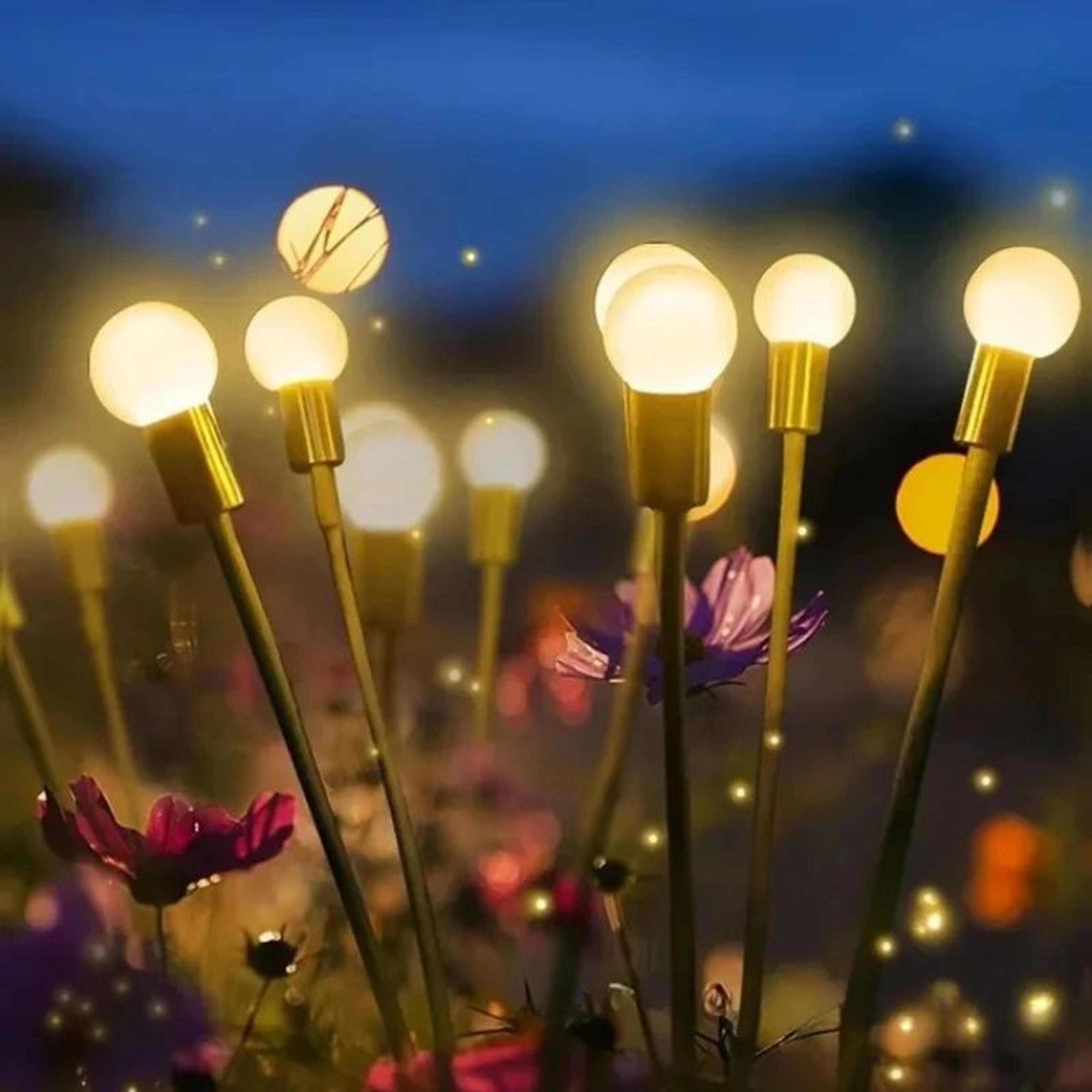 luminous sway solar firefly lights waterproof garden decor