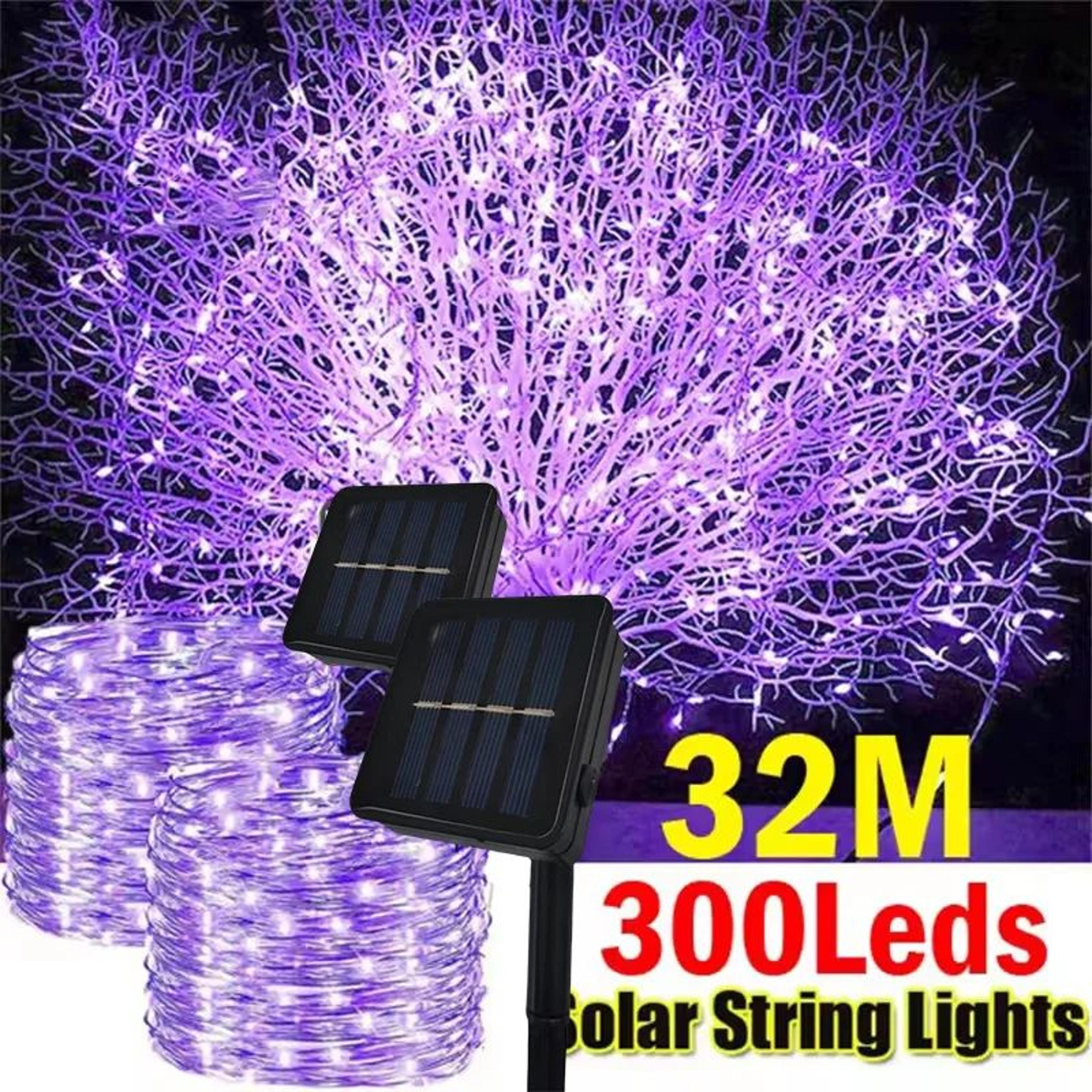 solarglow outdoor solar string lights with waterproof copper wire and 8 lighting modes