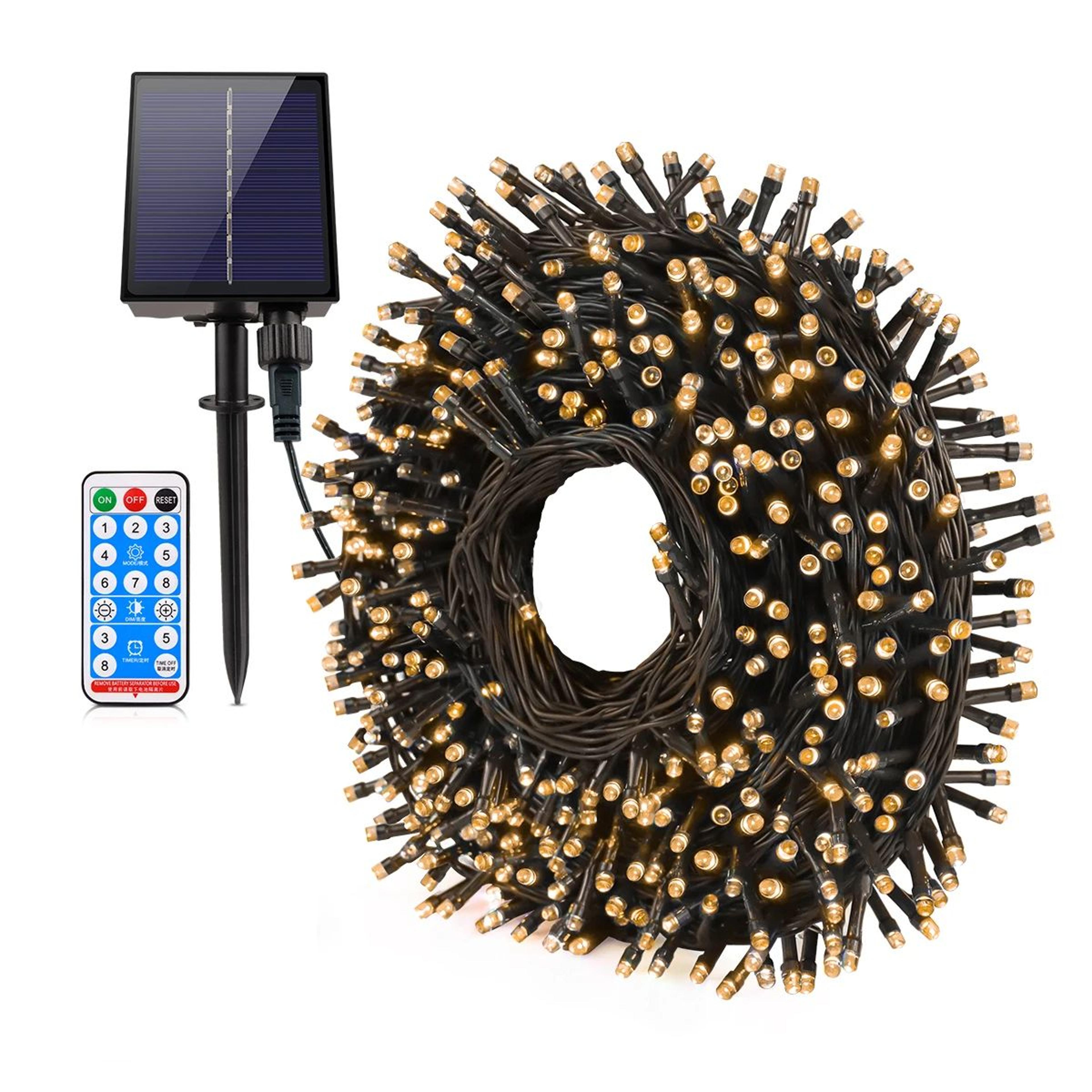 solarglow 100m 1000 led solar fairy lights for outdoor decor