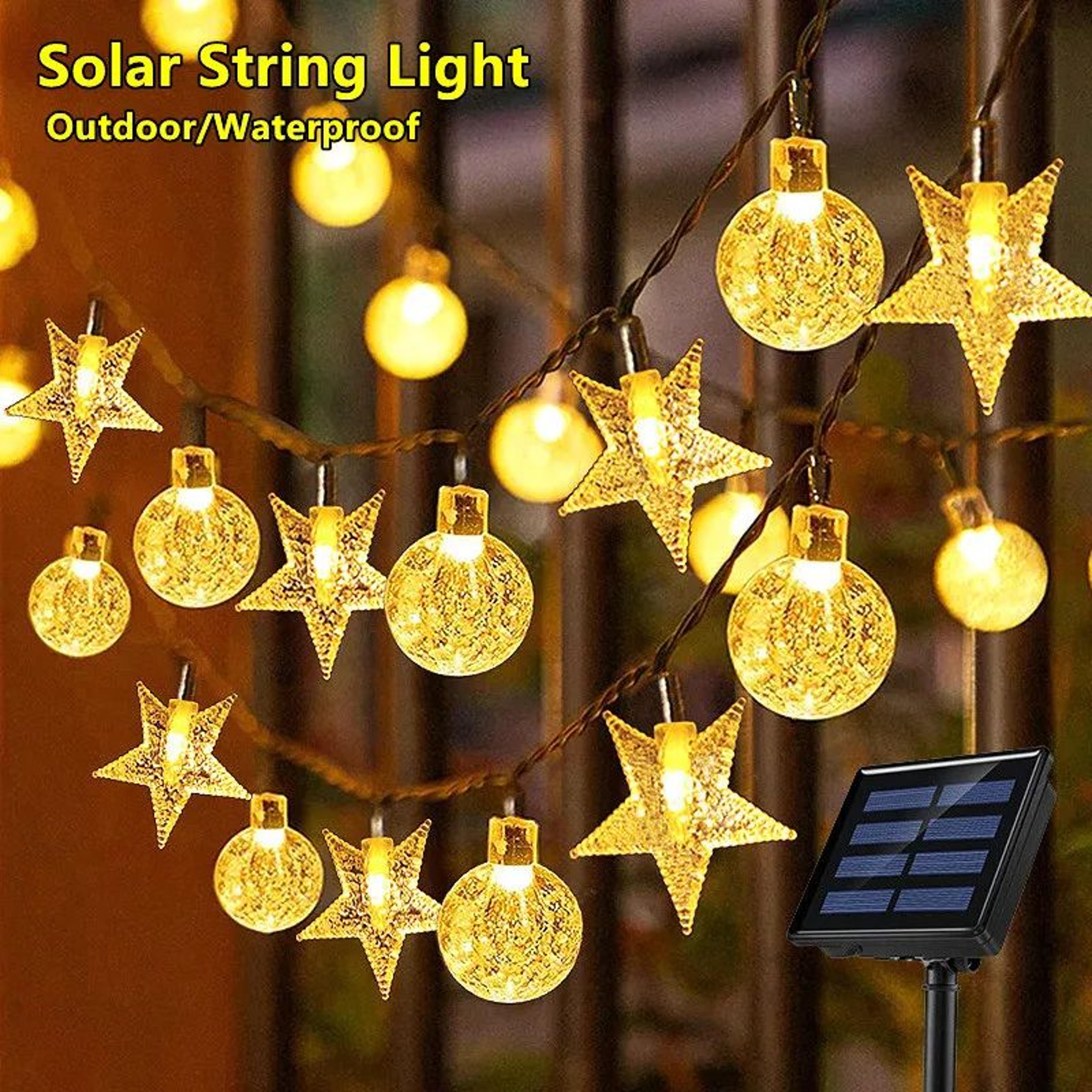lumistar solar crystal ball string lights – solar string lights with 8 lighting modes