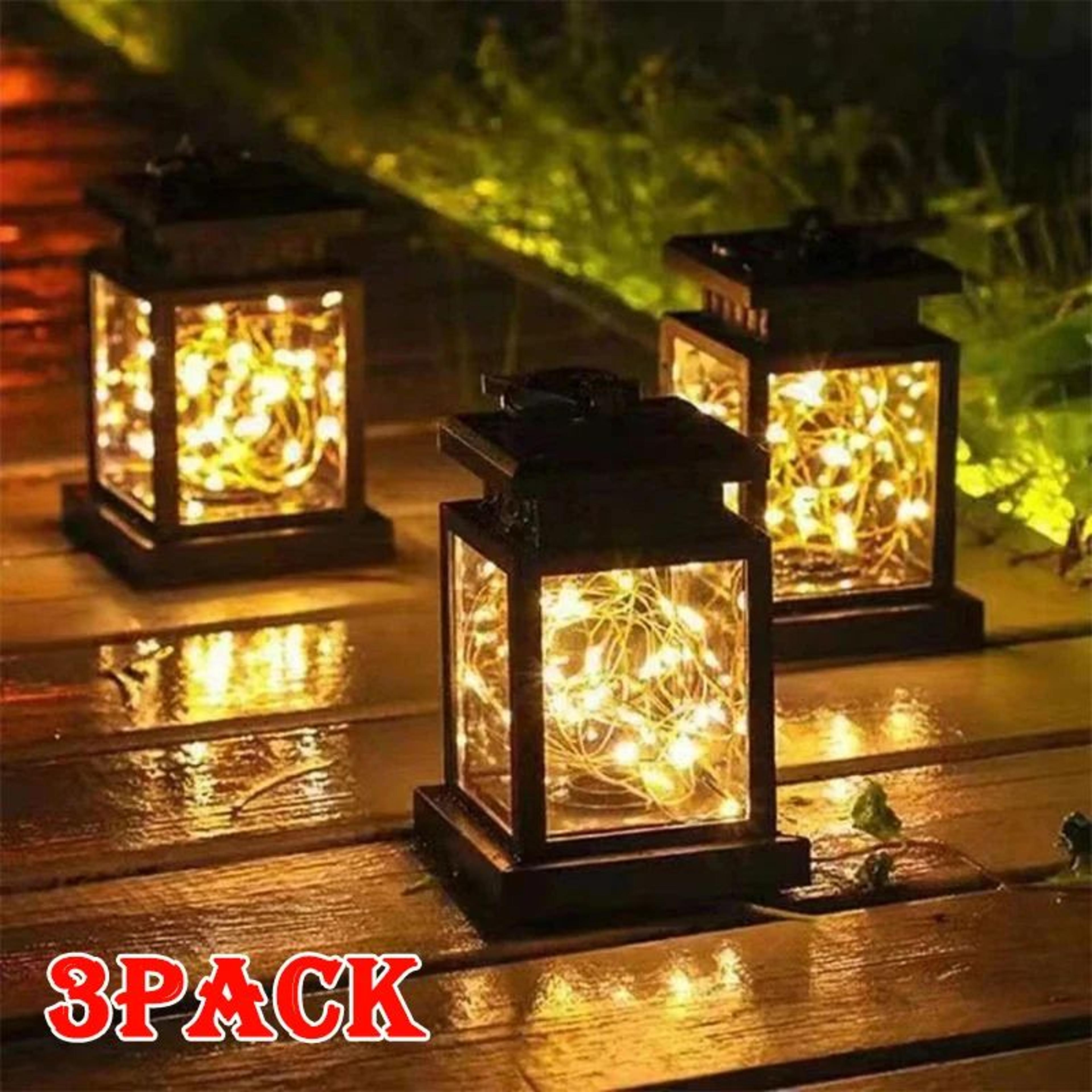 lumiglow solar hanging lanterns – waterproof outdoor garden lights