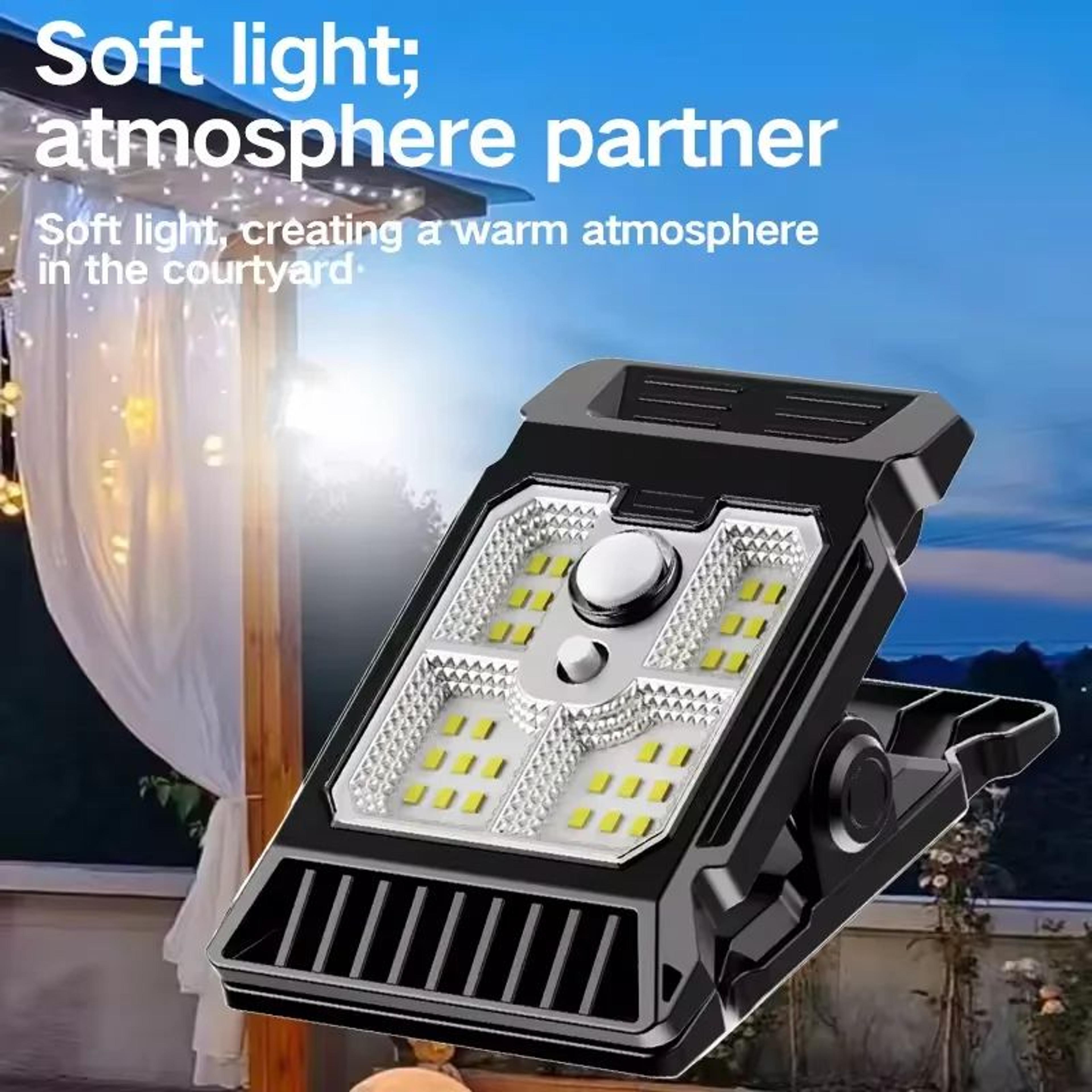 solar motion sensor clip light for outdoor garden and patio