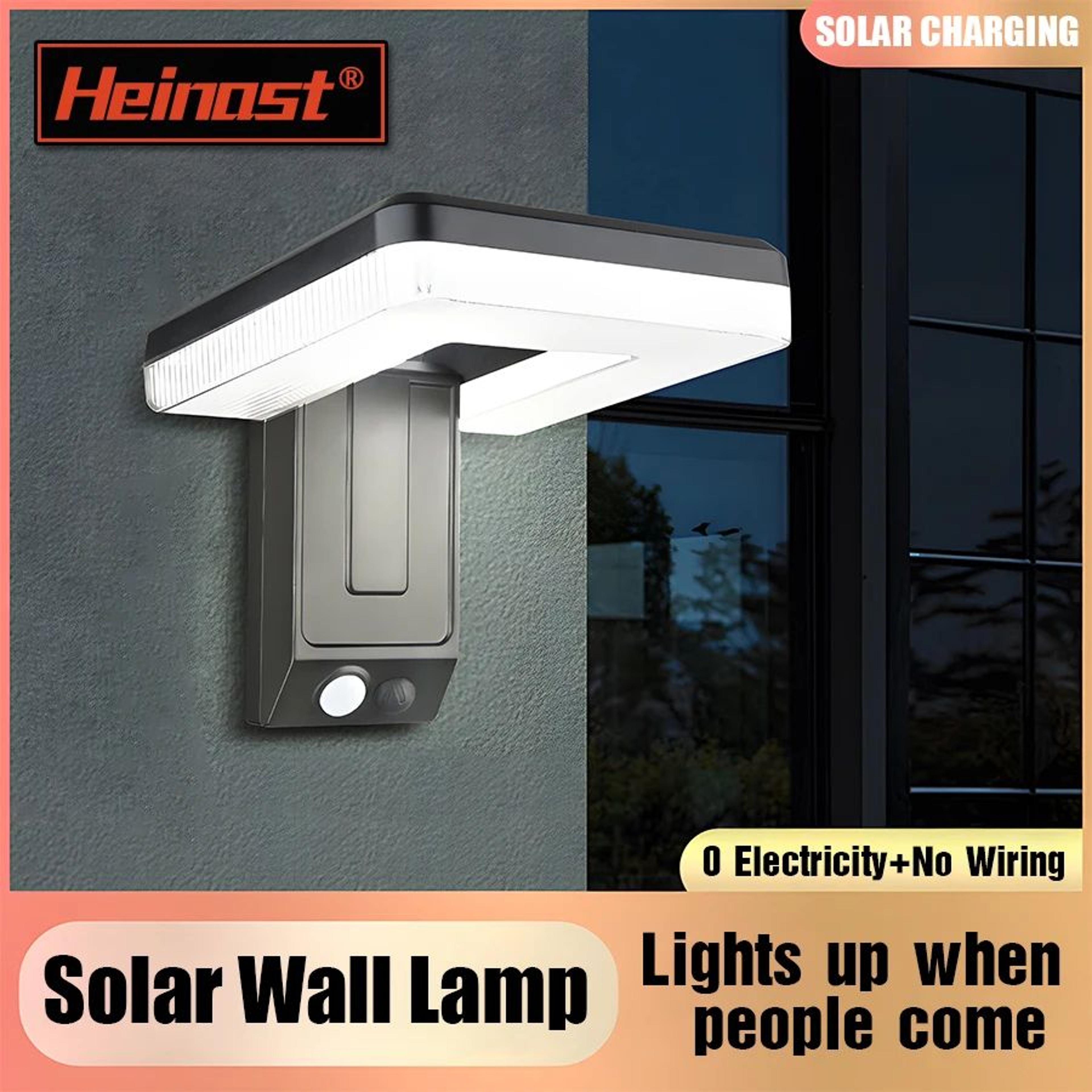 lumafold solar motion sensor light with 120° adjustable led wall lamp
