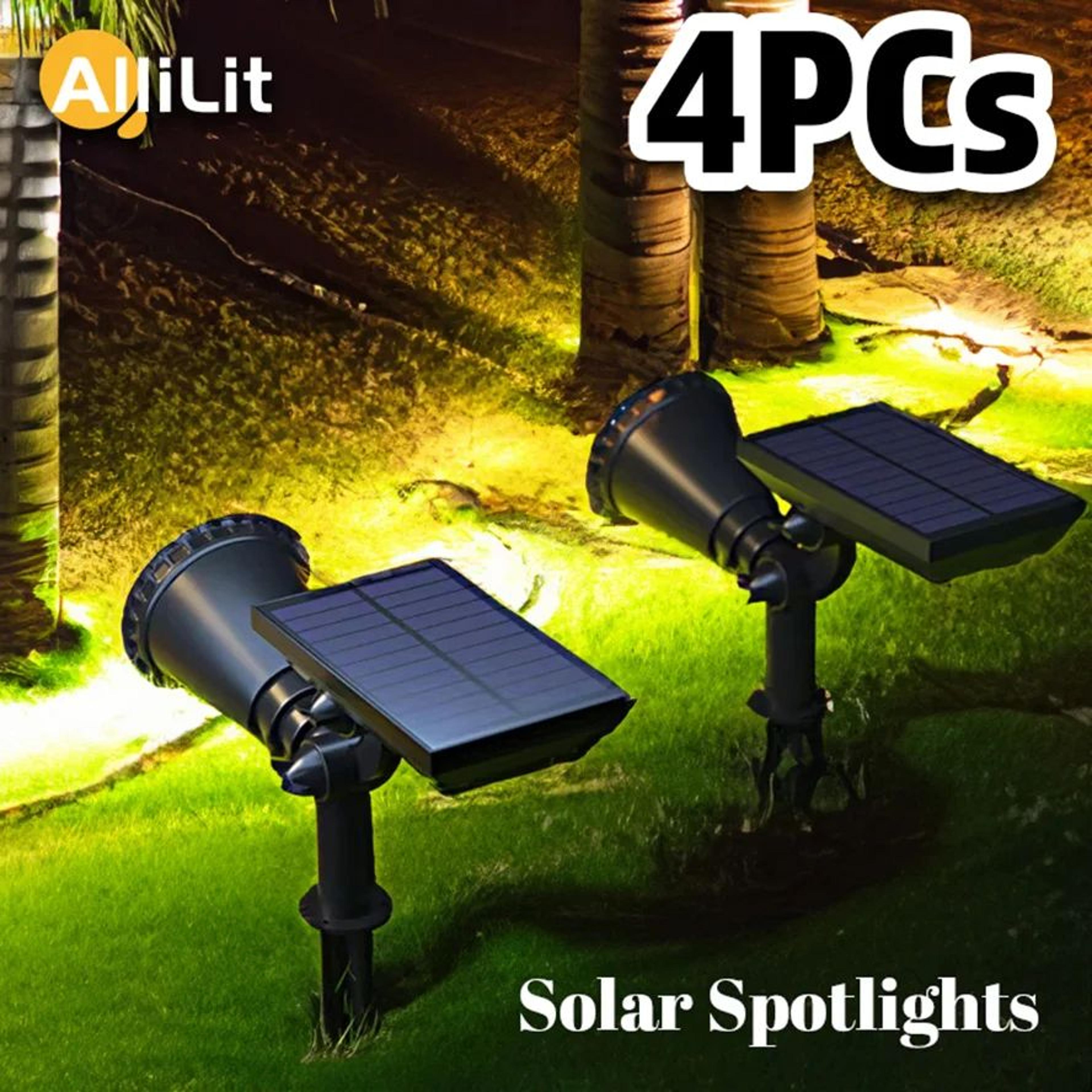 solarglow 9 led solar spotlights outdoor with adjustable brightness