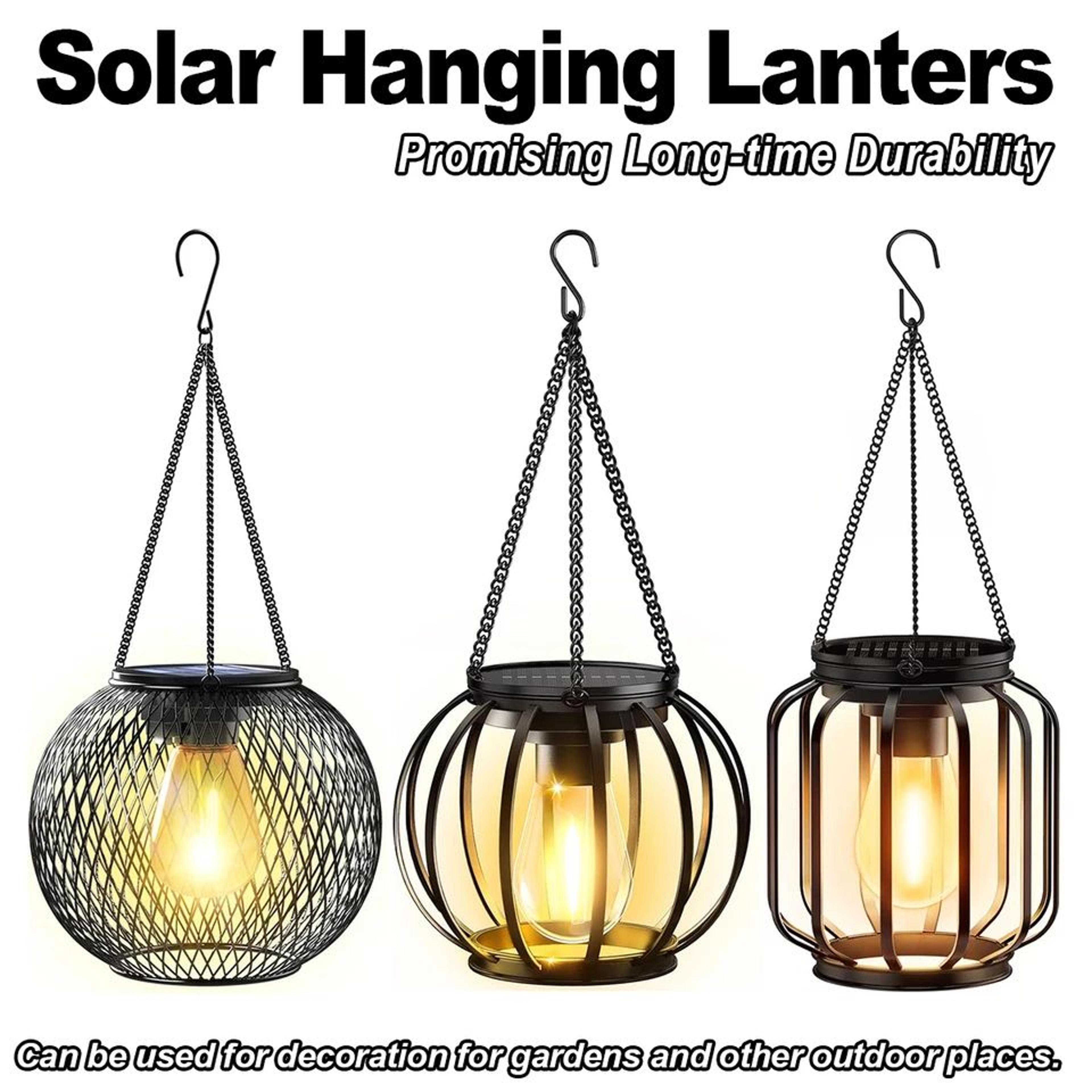 hanging solar lantern outdoor waterproof garden light