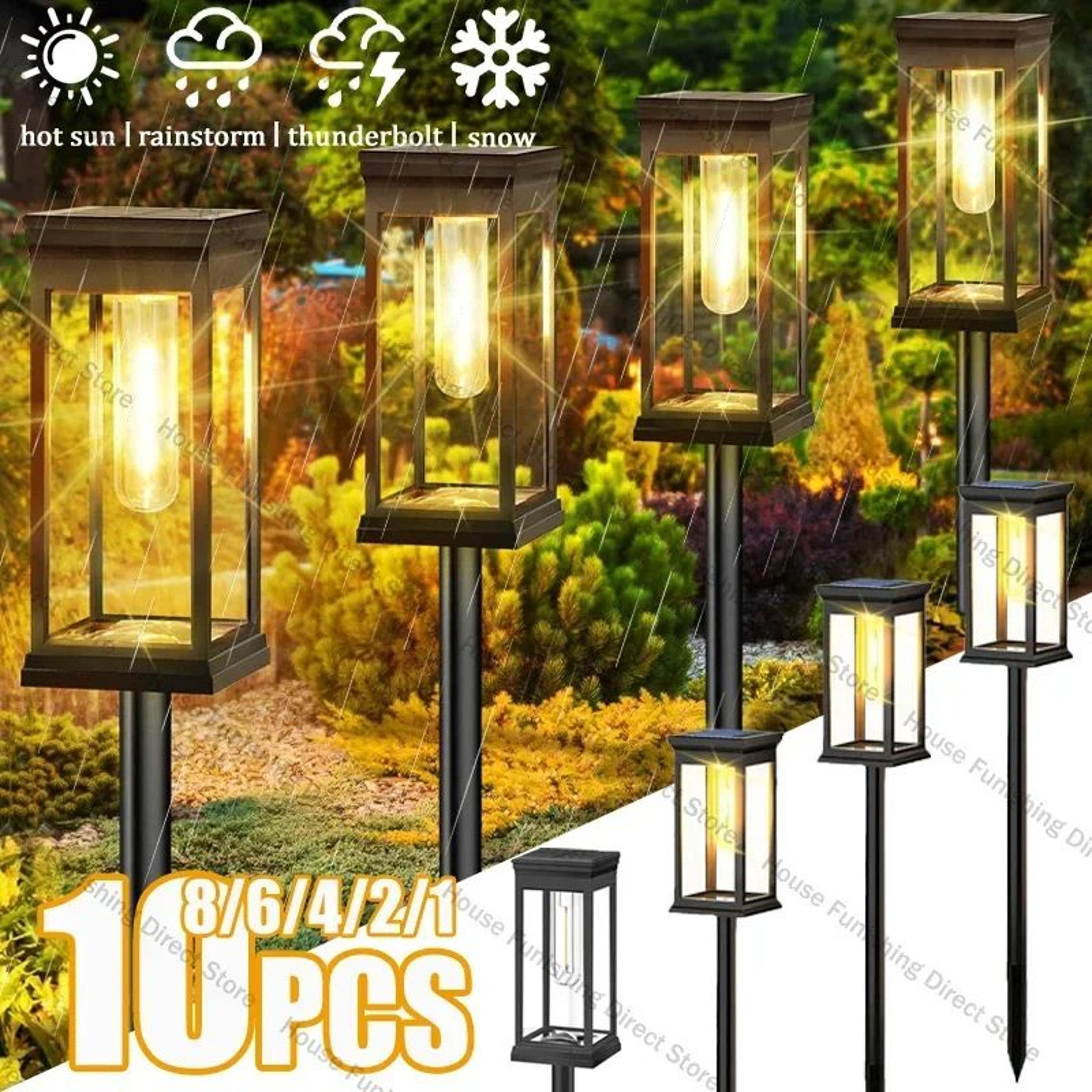 solarglow waterproof solar pathway lights for garden and driveway