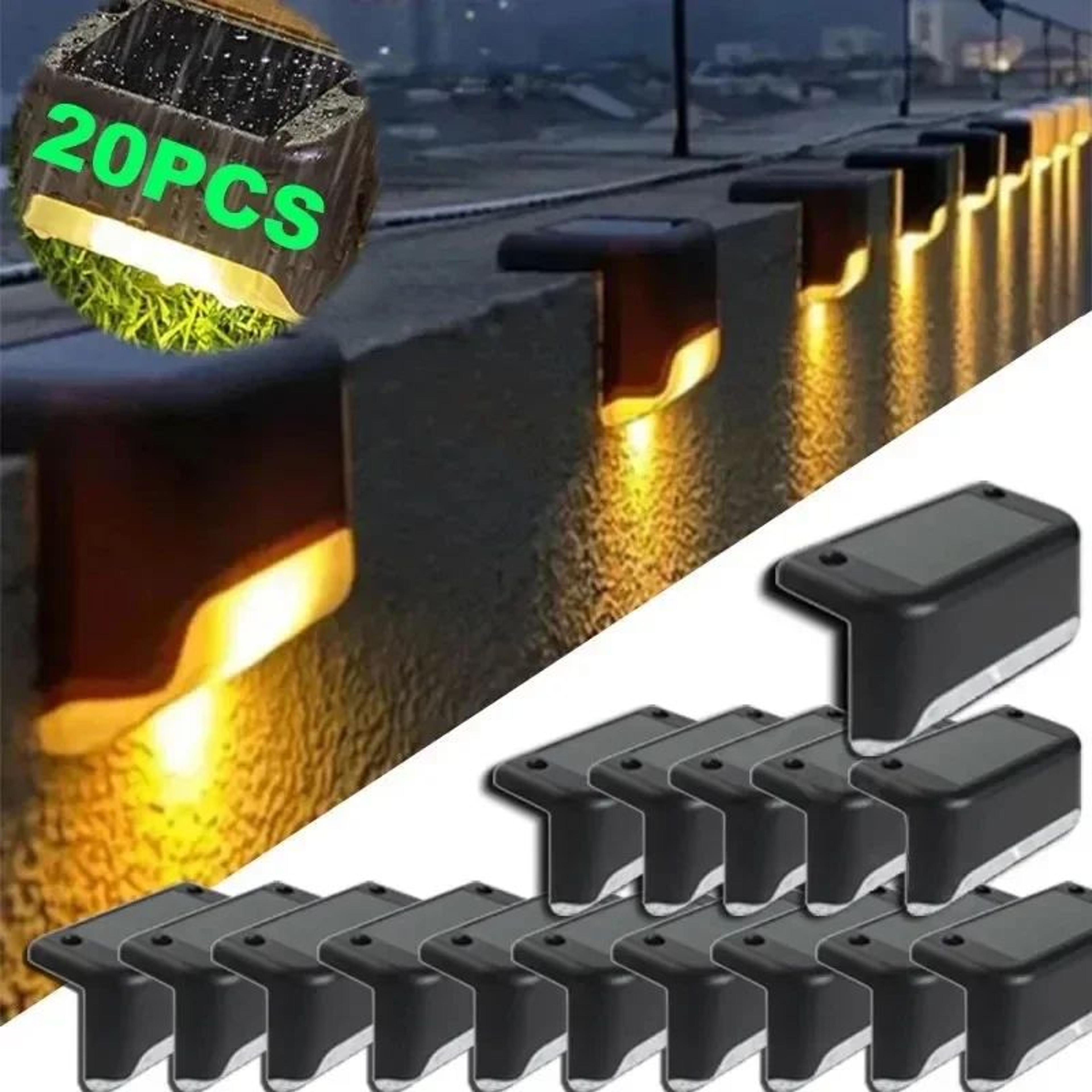 warmglow solar step lights – waterproof outdoor stair and deck lighting