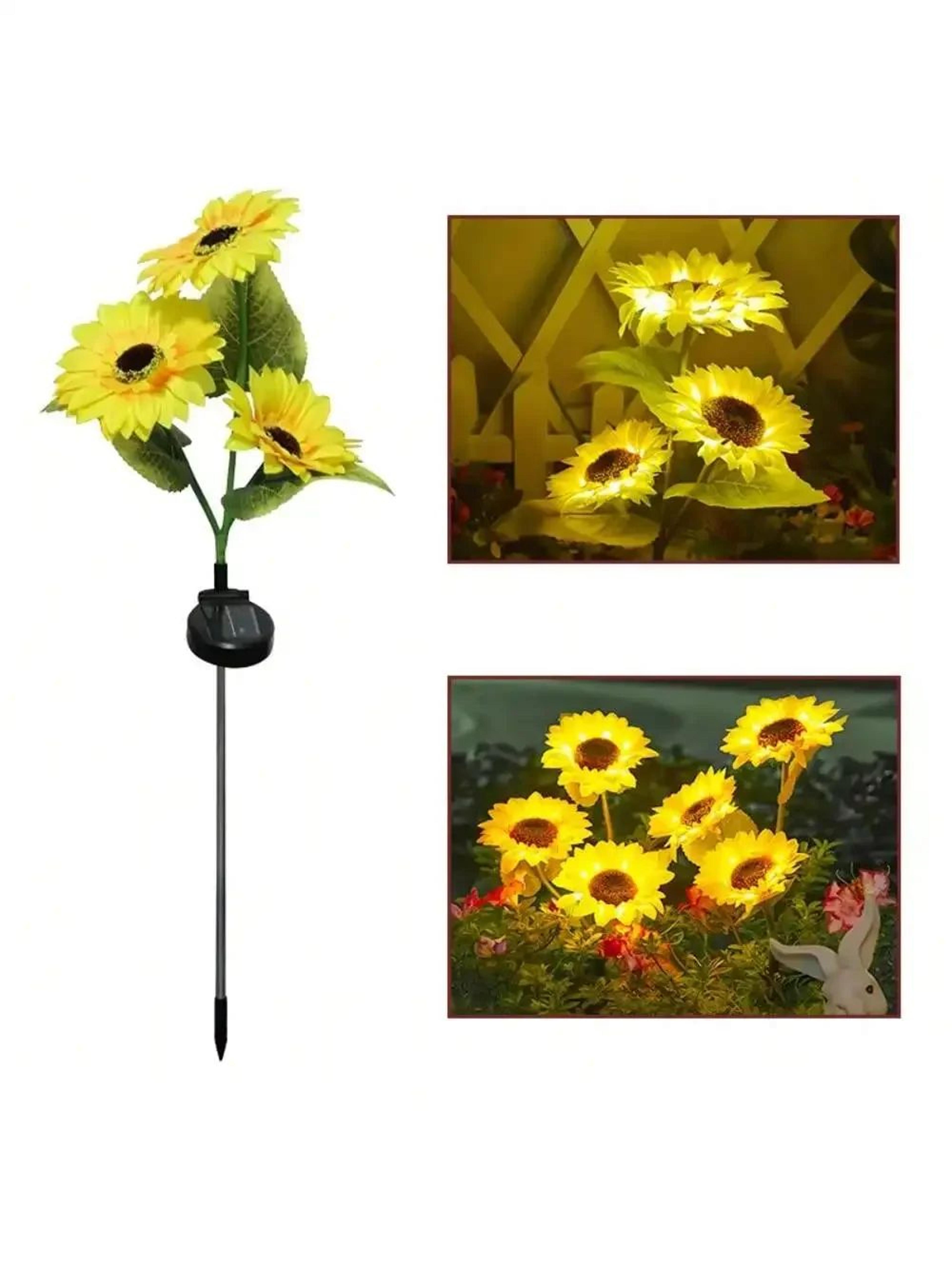 solarglow solar sunflower lights waterproof outdoor garden lights