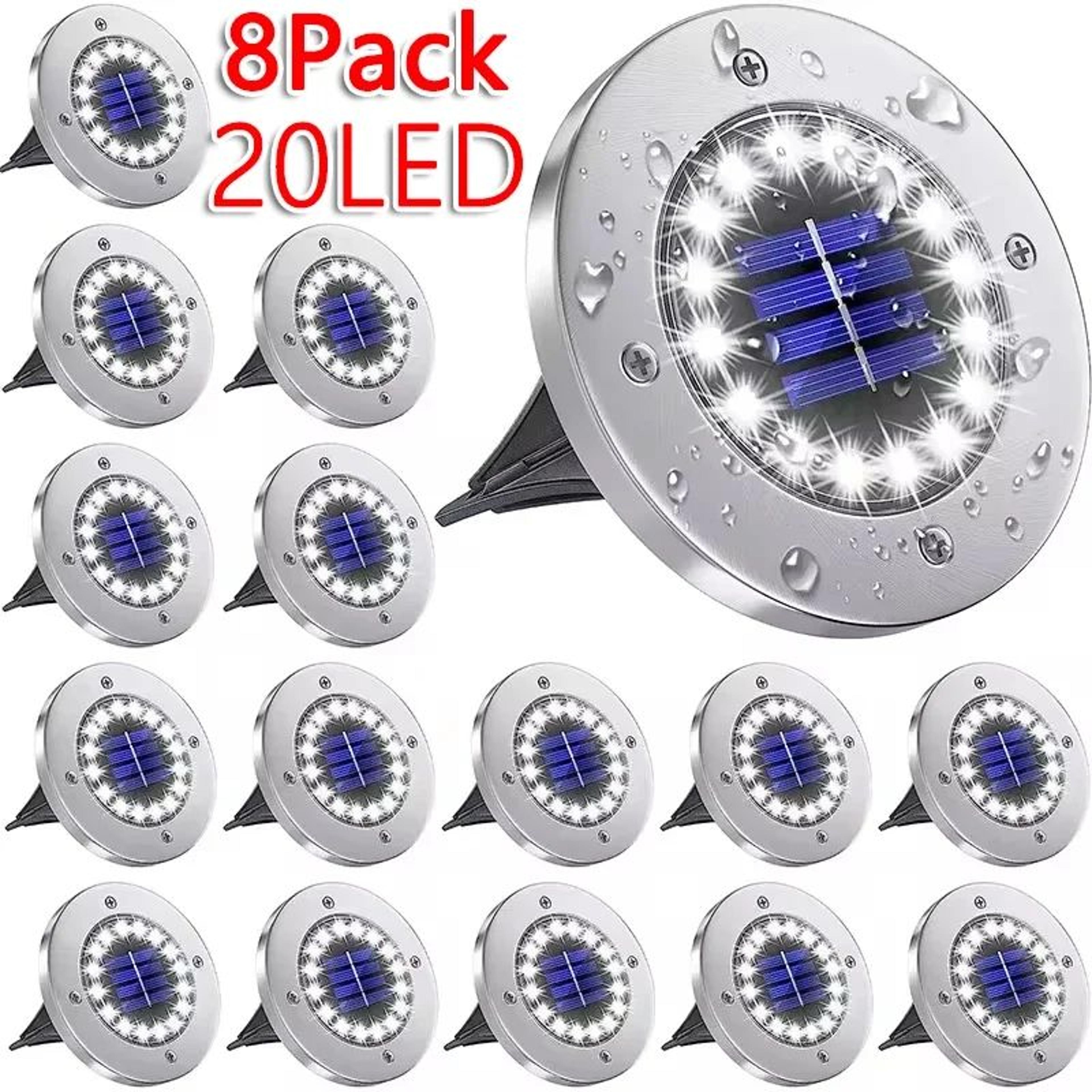 solarglow 20 led solar ground lights for garden, lawn & pathways