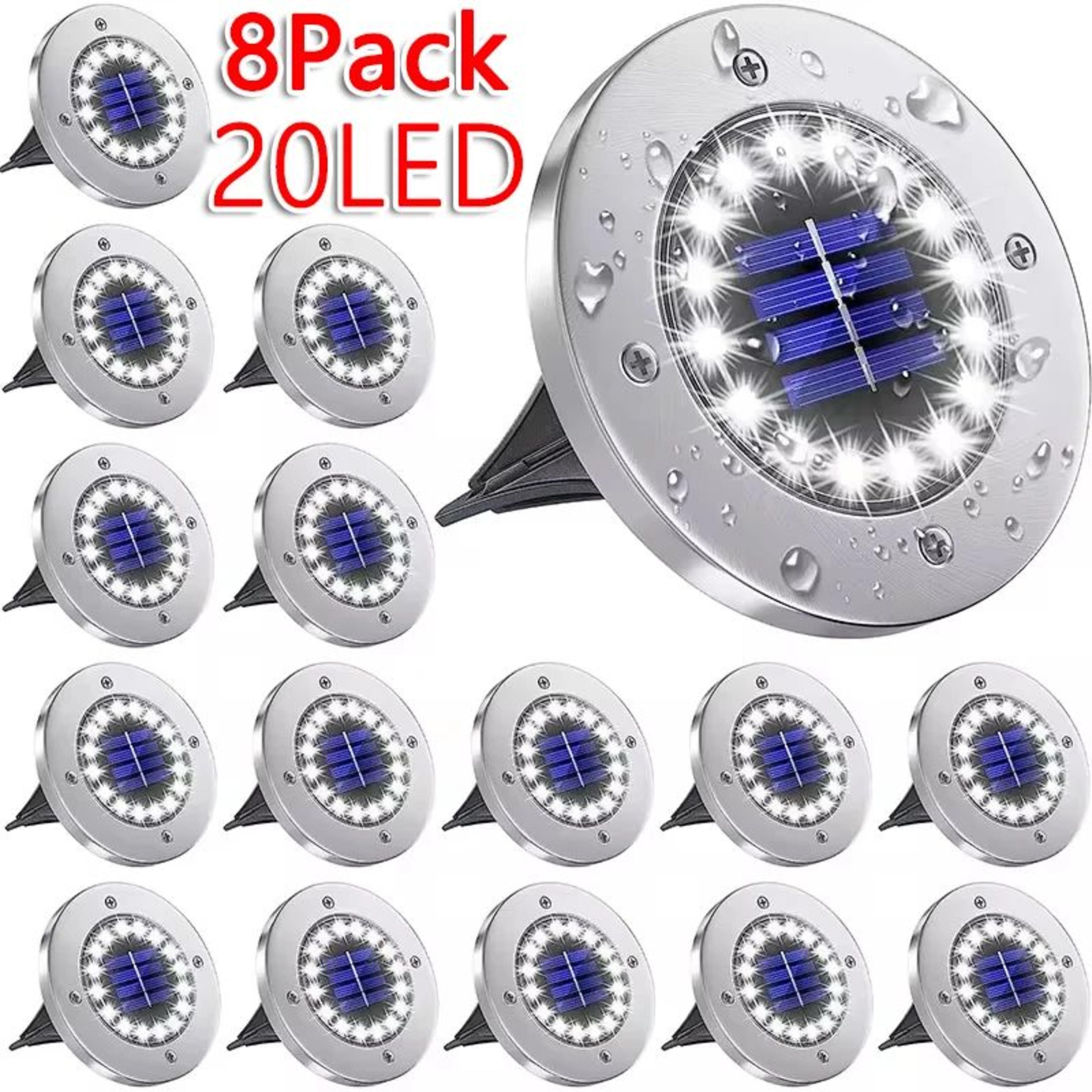 lumipath solar ground lights 8/20 led outdoor solar lights for garden, lawn and pathways