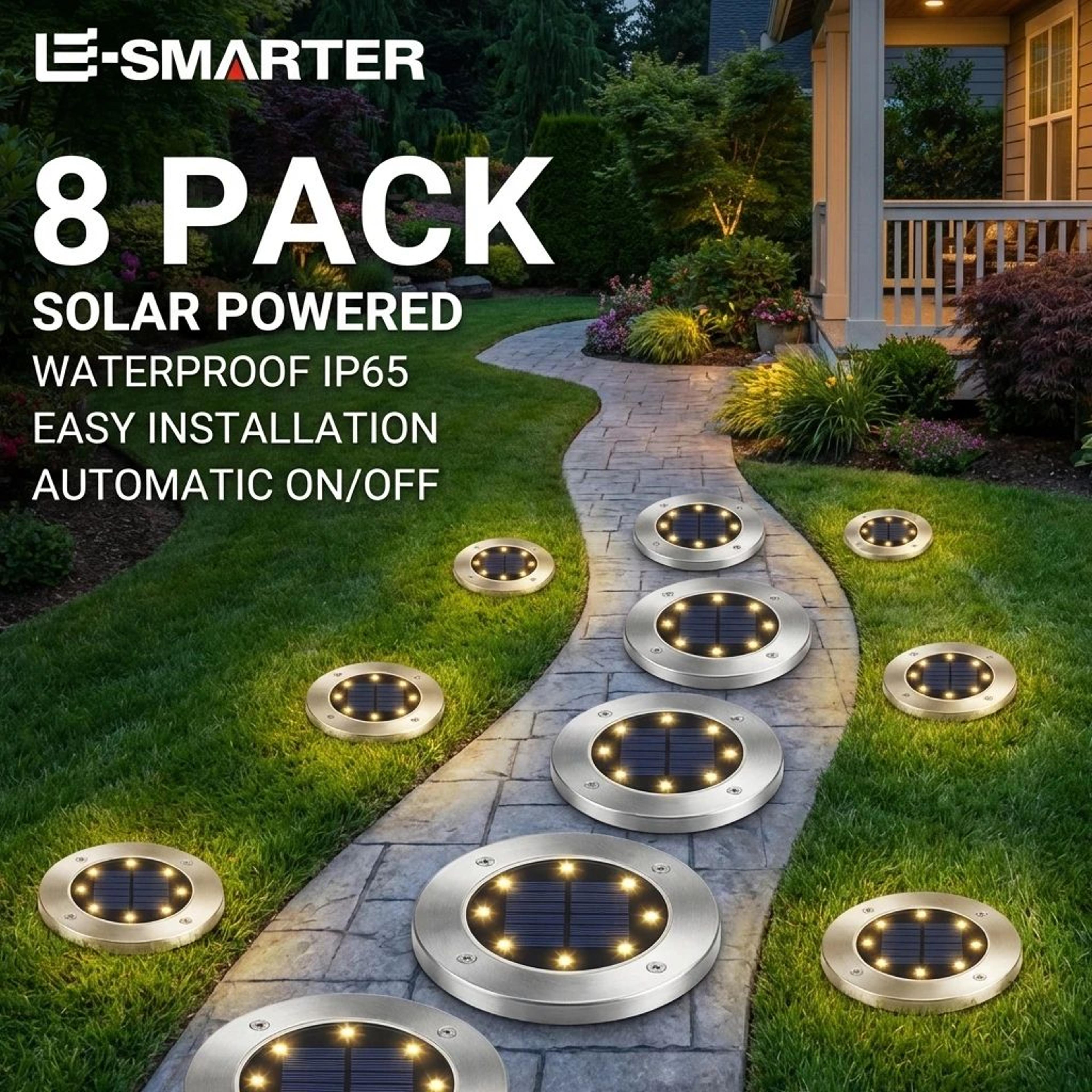 solar ground lights for garden and pathway