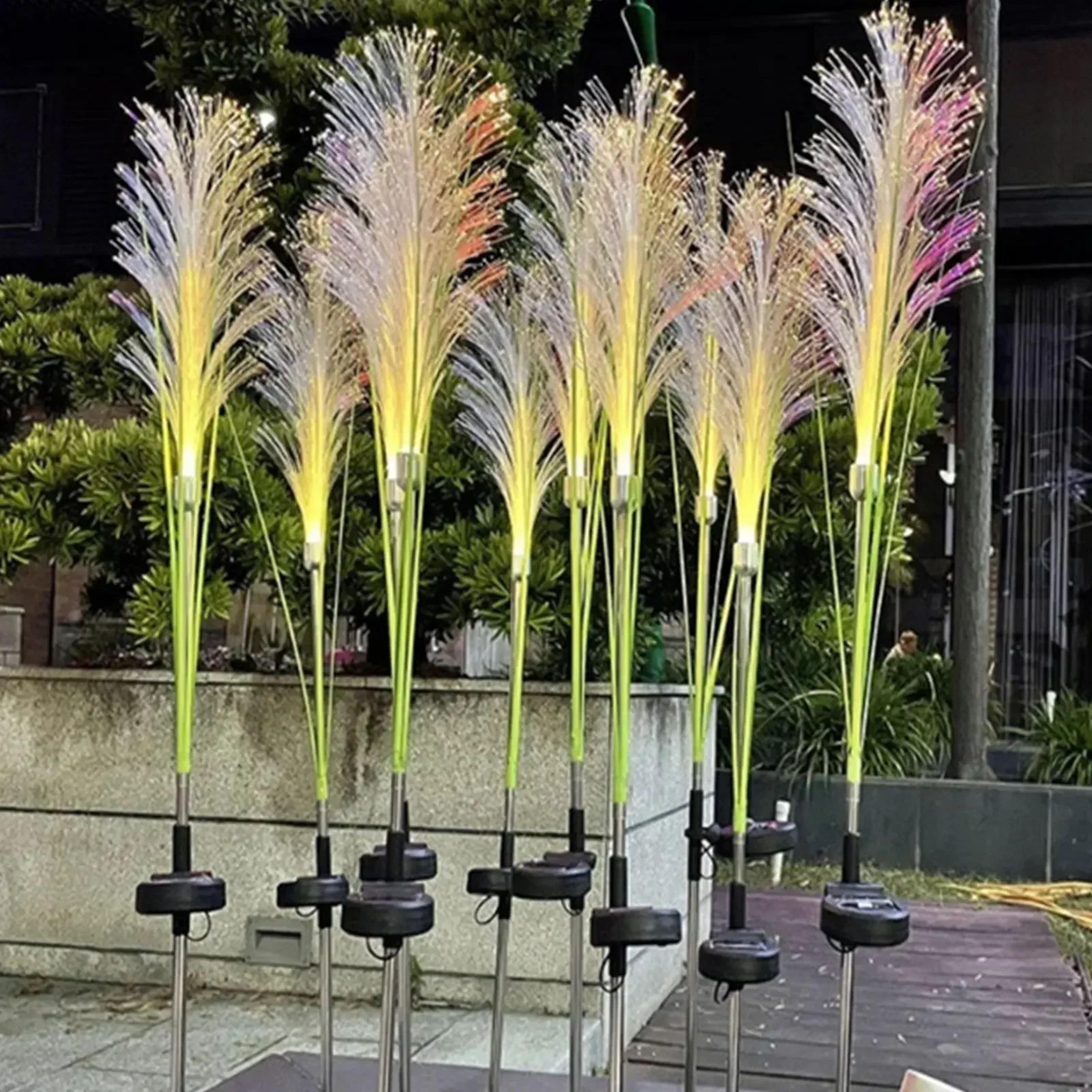 solarglow reed solar garden lights waterproof outdoor pathway decor