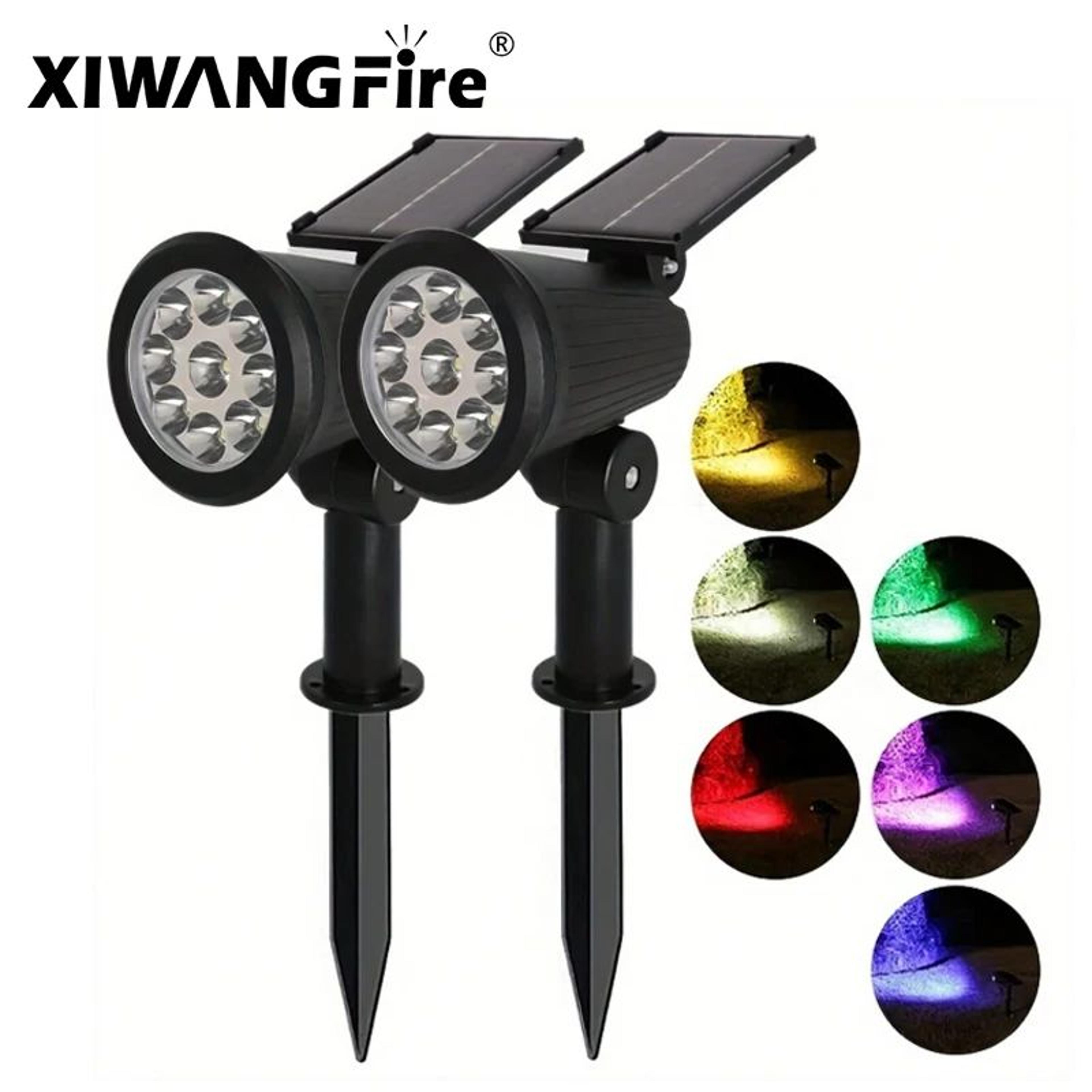 lumaglow 9led solar spotlights outdoor with adjustable brightness