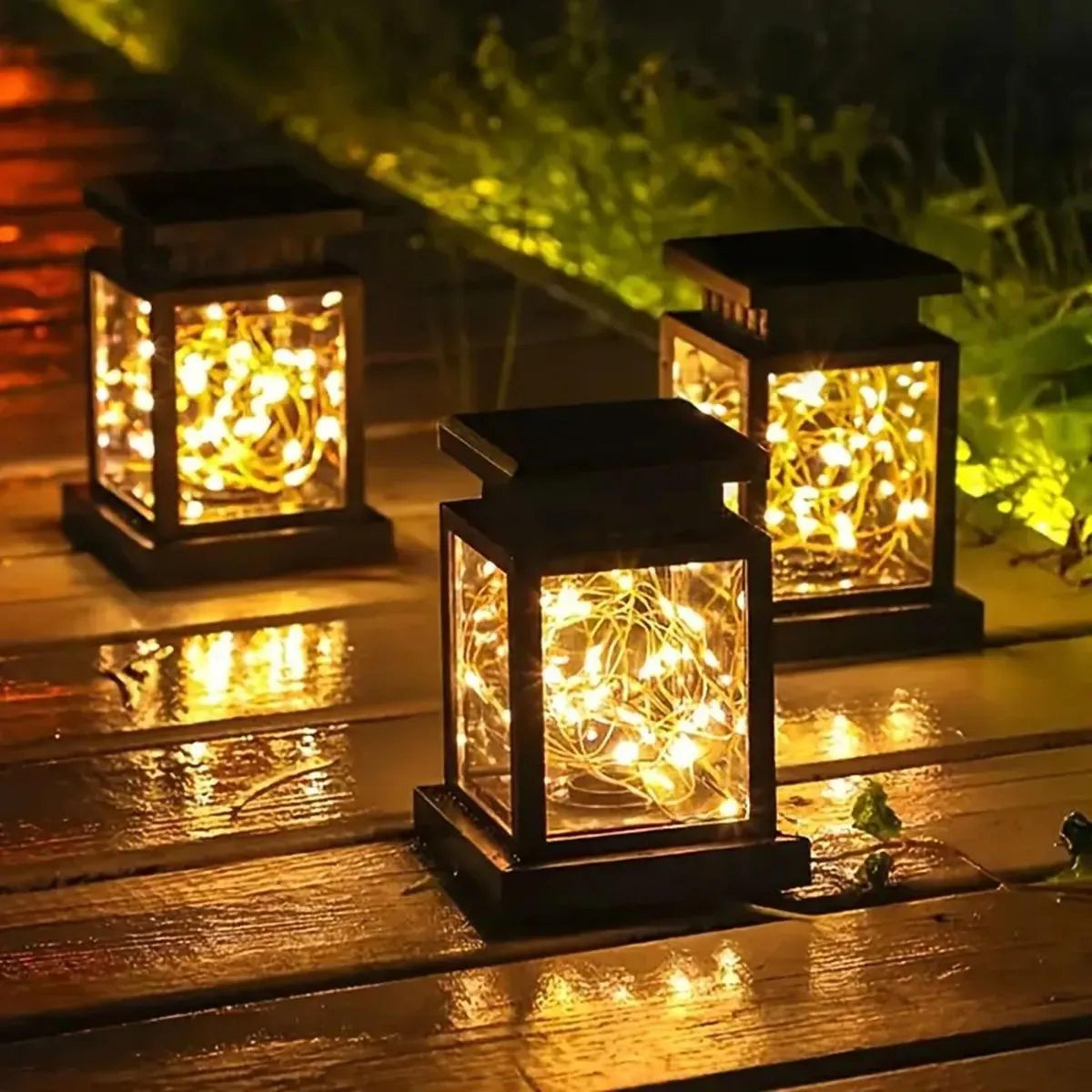 solar star palace lantern waterproof hanging garden light