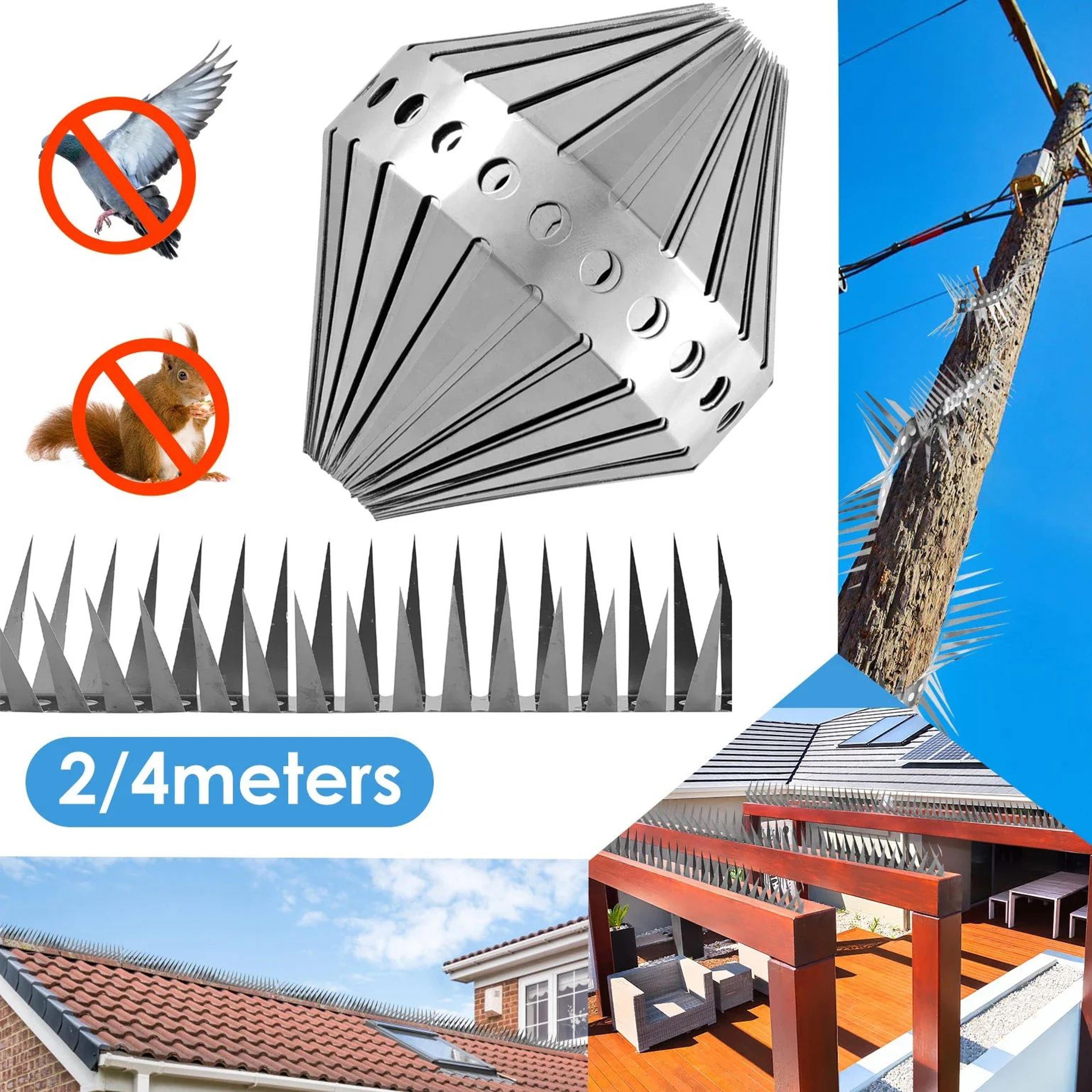 stainless steel bird spikes pigeon deterrent for roofs, fences and windowsills