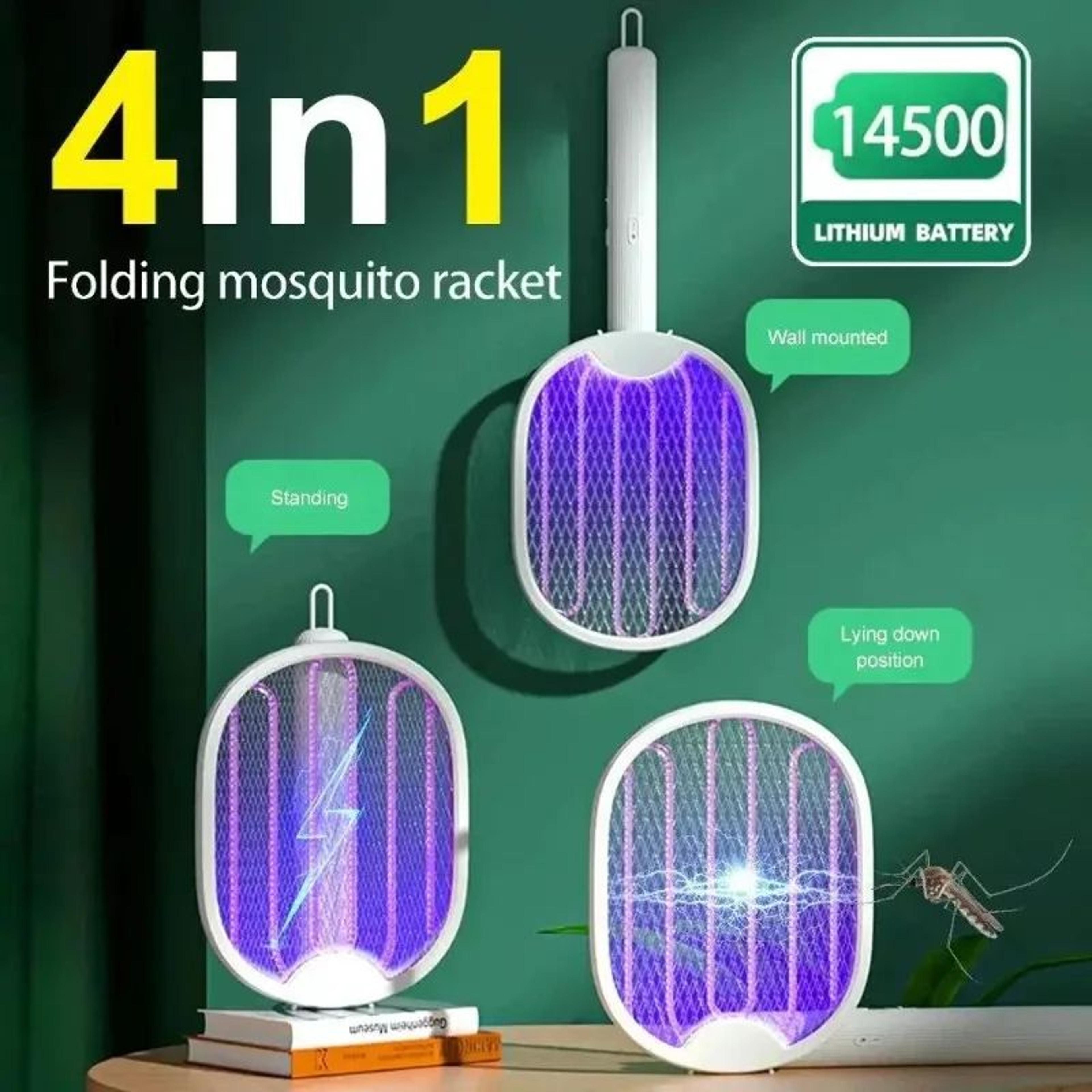 foldaway 3000v electric mosquito swatter with uv bug zapper