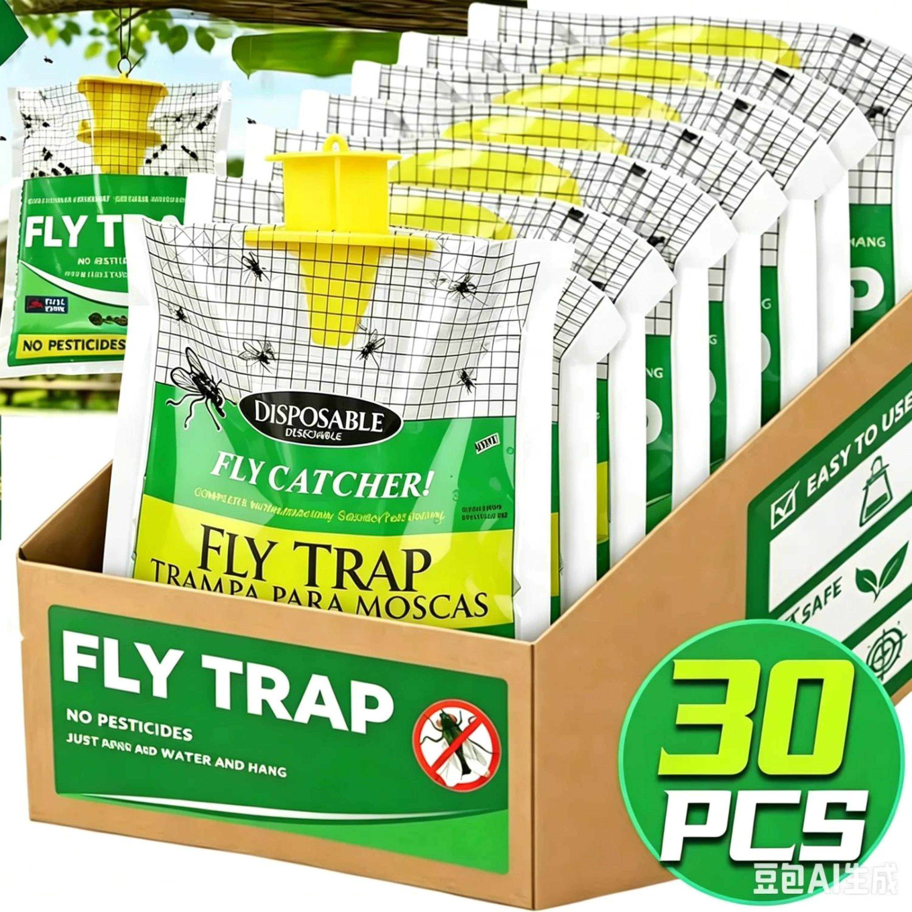 clearguard hanging fly trap bags – disposable fly trap for outdoor pest control