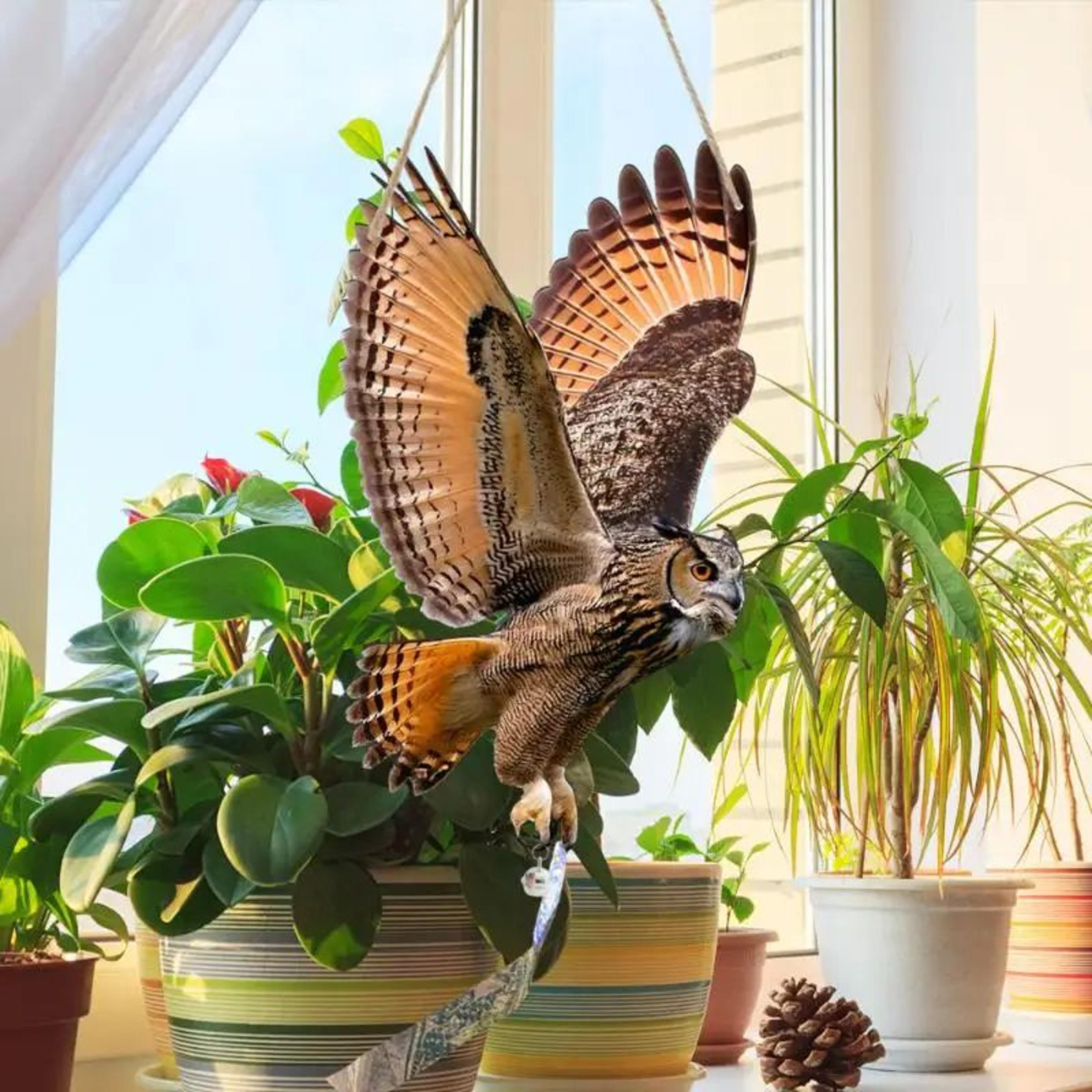 reflective owl bird deterrent waterproof garden scarecrow
